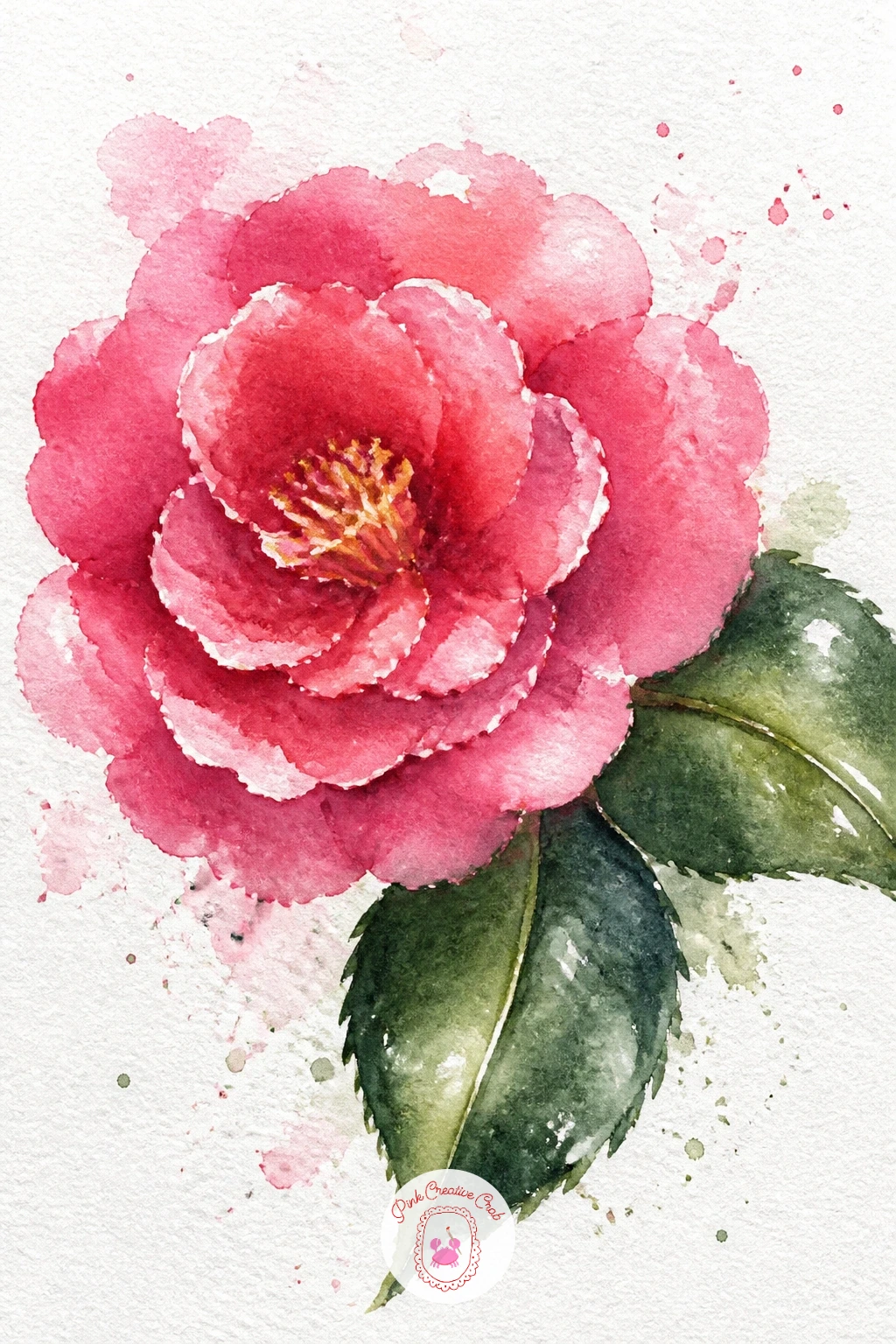 Loose Camellias — Camellias have a smoother, more rounded petal than most flowers on this list, which makes them a calm change of pace. Loose watercolor flowers