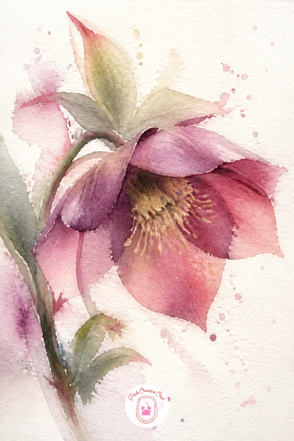Loose Hellebores — Hellebores hang their heads downward, which is the one thing to get right before anything else about this flower. Loose watercolor flowers