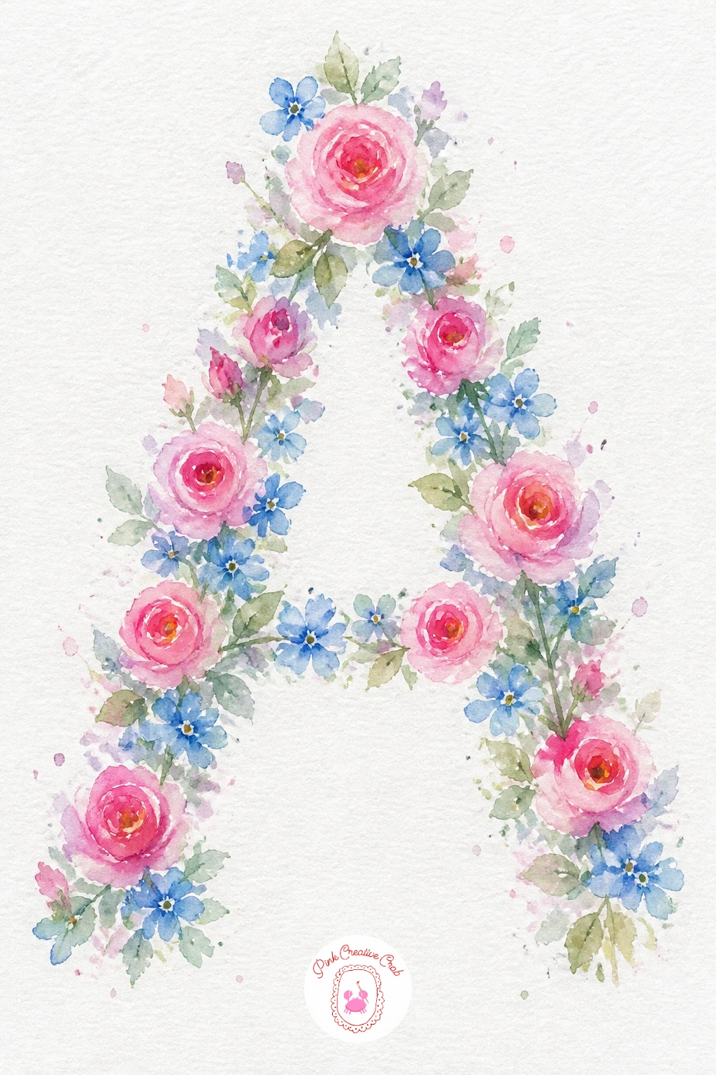 Loose Blooms Around a Letter — Framing a letter with flowers turns this into a keepsake piece, so pencil the letter lightly first in a simple, rounded font