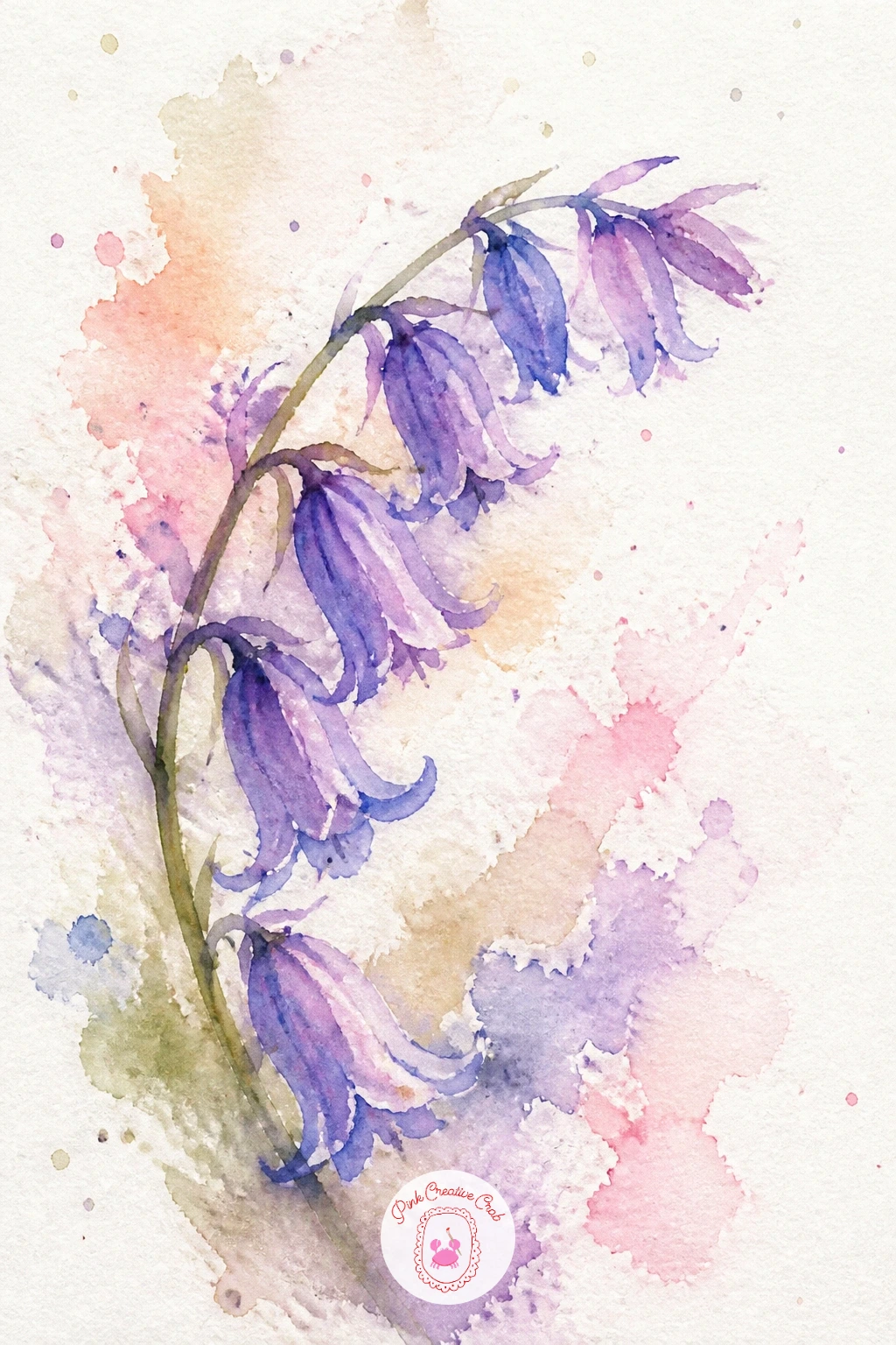 Loose Bluebells — Bluebells droop in a gentle curve along one side of the stem, so get that lean right before worrying about anything else. Loose watercolor