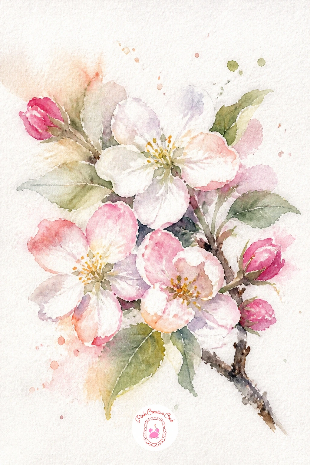 Loose Apple Blossom Twig — Apple blossom closes out this list gently, with small five-petal flowers very like the cherry blossom but warmer and slightly
