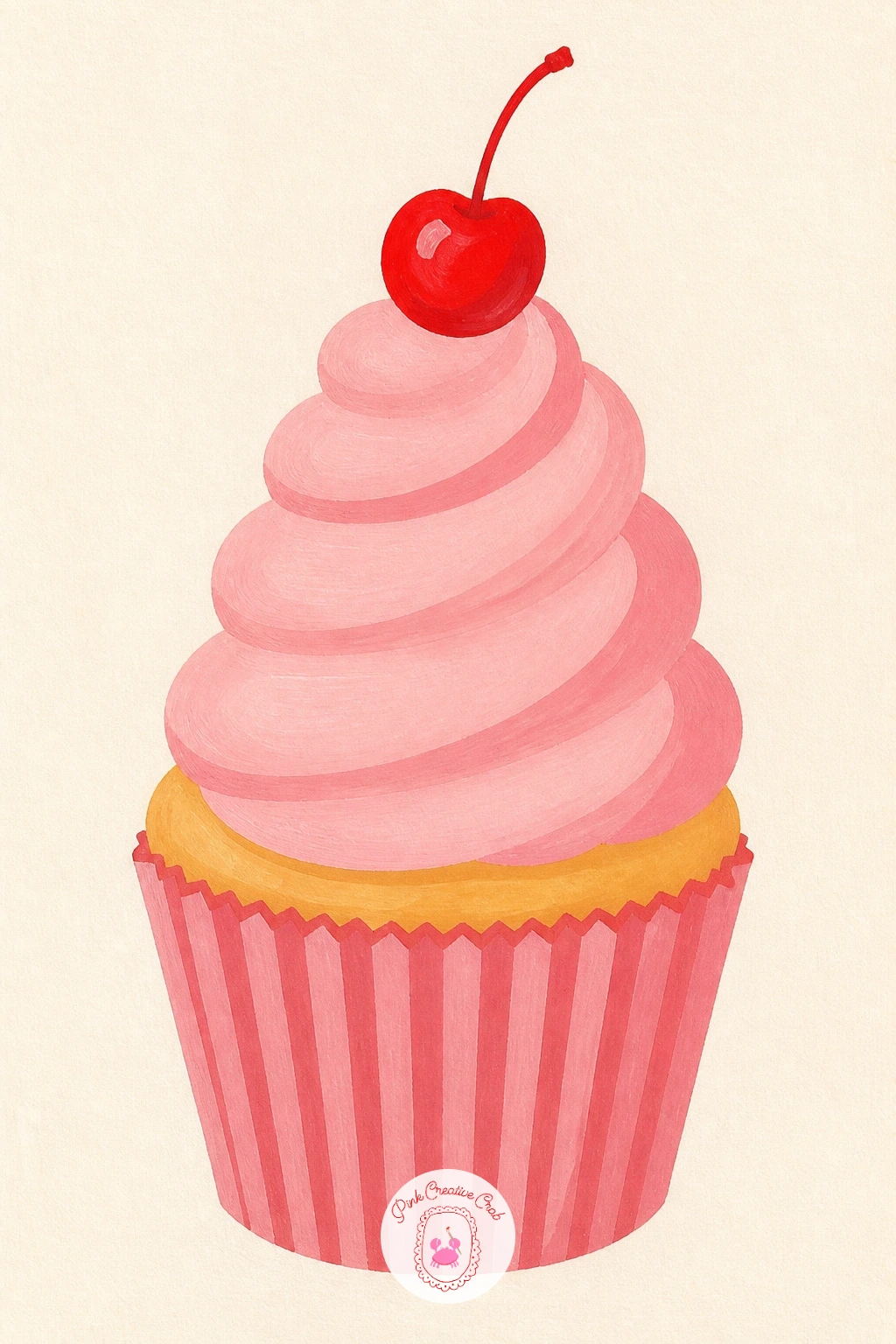 Cupcake With a Cherry on a Tall Swirl — Once the stand feels comfortable, try a cupcake with a cherry on a tall swirl, which is really an exercise in getting