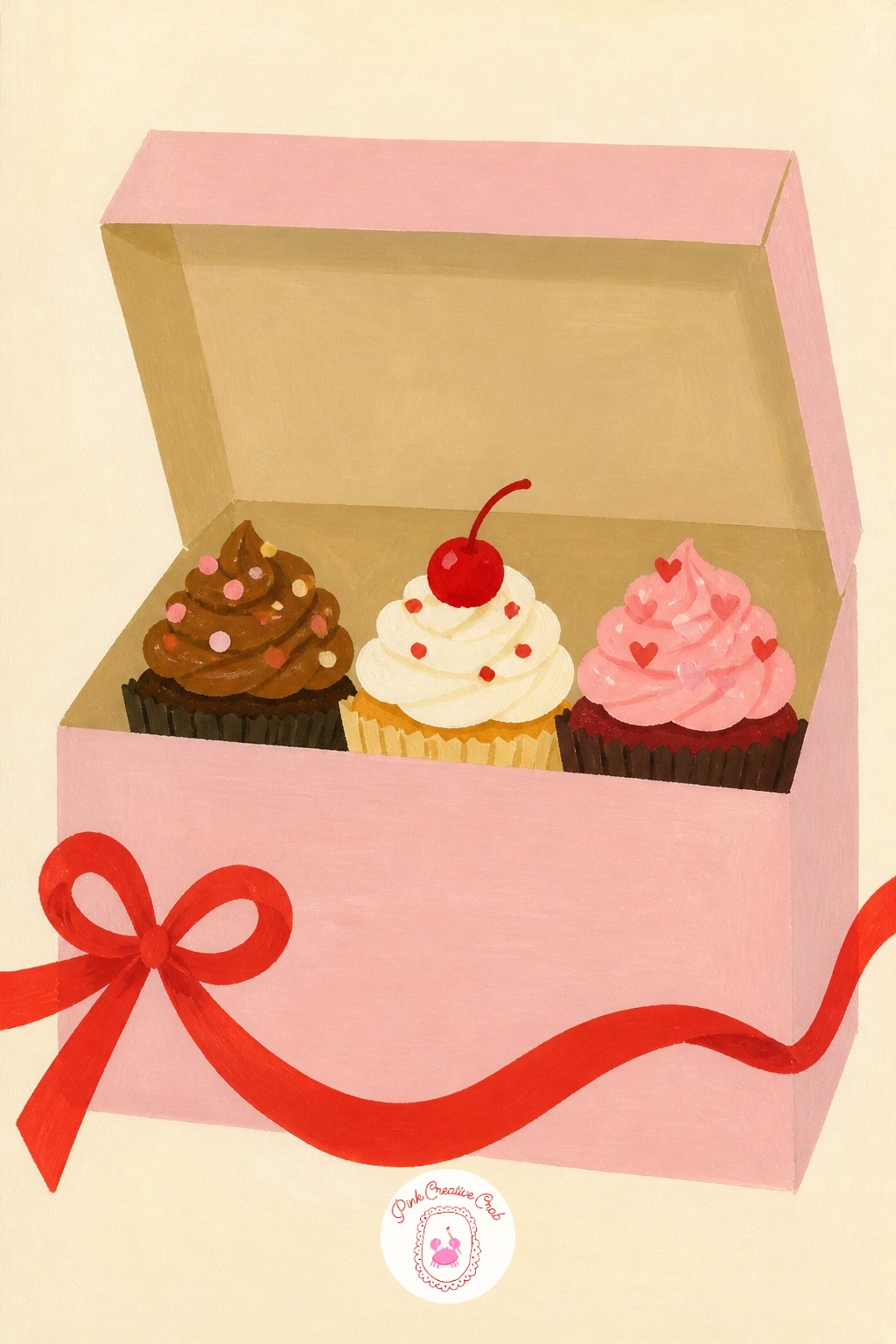 Cupcakes in an Open Bakery Box — Cupcakes in an open bakery box lean into the gift-shop charm this whole list is built on. Cupcake drawing