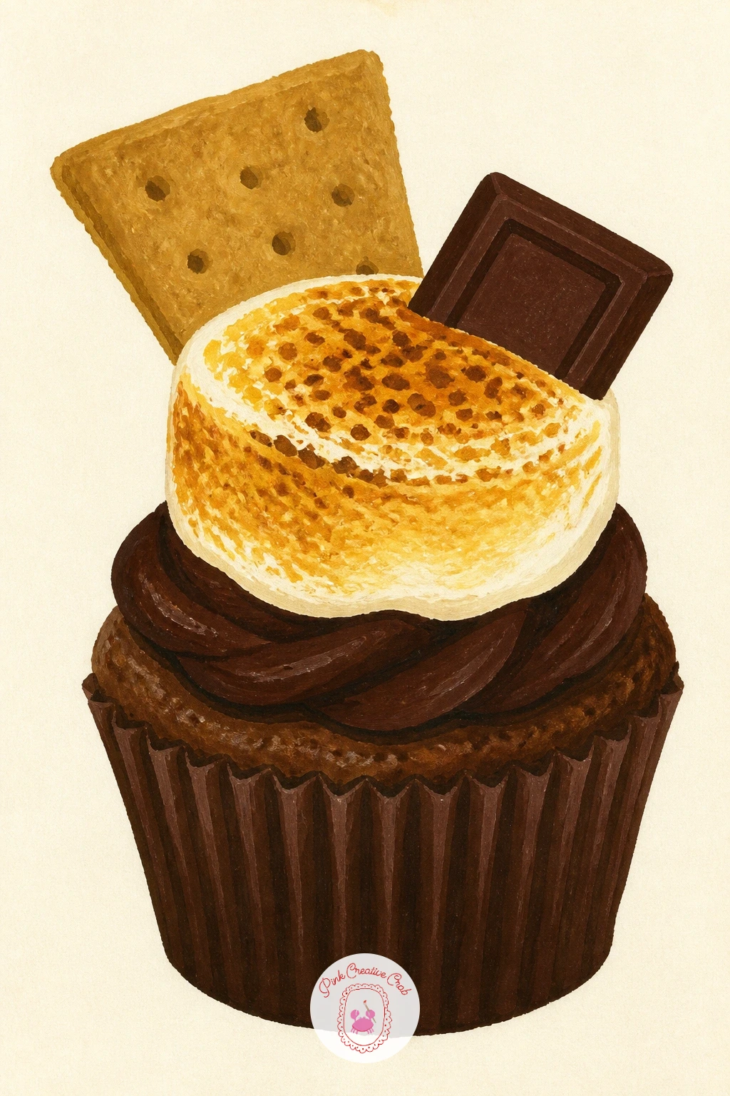 S'mores Cupcake With Toasted Marshmallow — Light direction matters most on a s'mores cupcake with toasted marshmallow, since the whole appeal is that