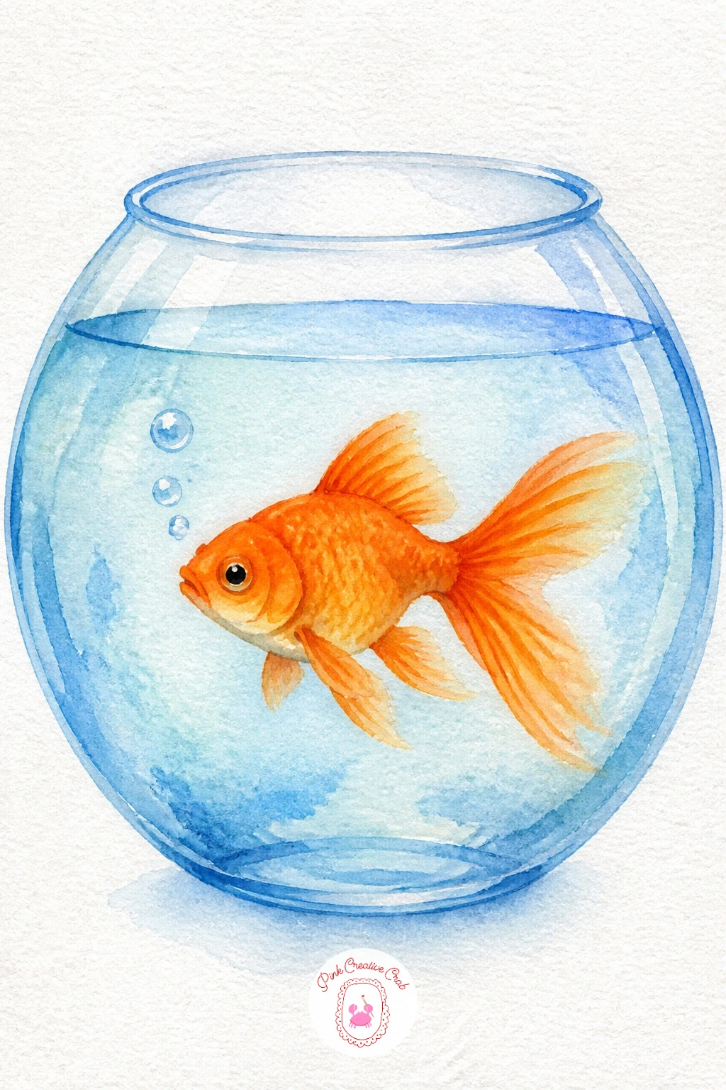 Goldfish in a Round Bowl — Round things are forgiving things to watercolor, and a goldfish bowl is a perfect example