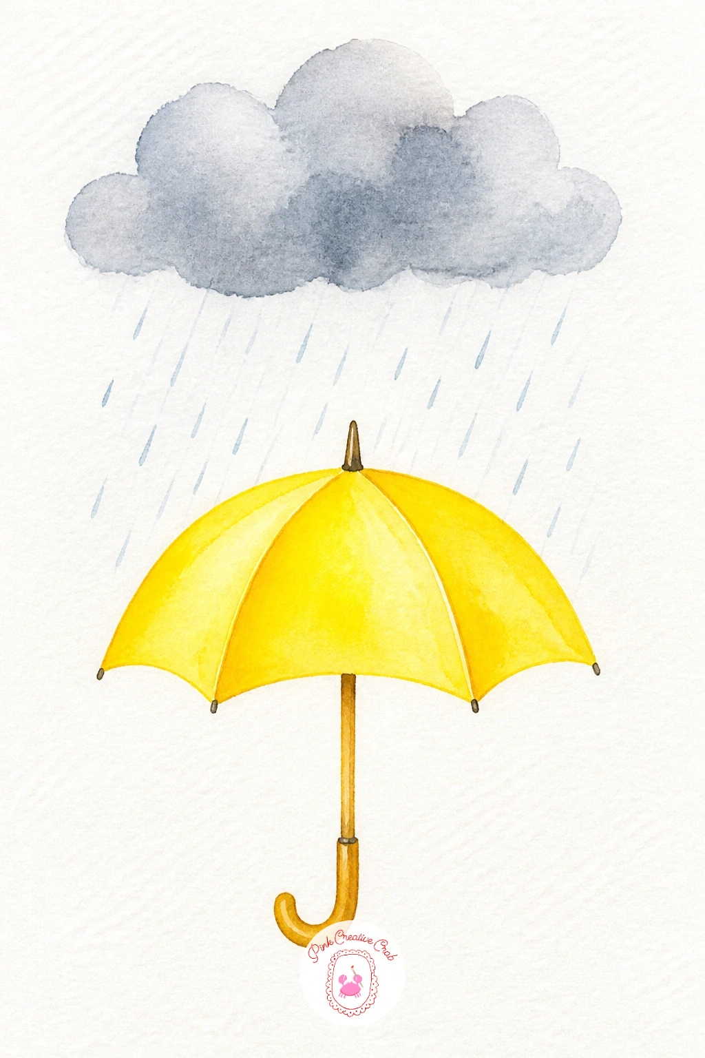 Rain Cloud Over a Yellow Umbrella — Bring in a little weather with a rain cloud and umbrella pairing, a nice chance to practice light values on a gray subject.