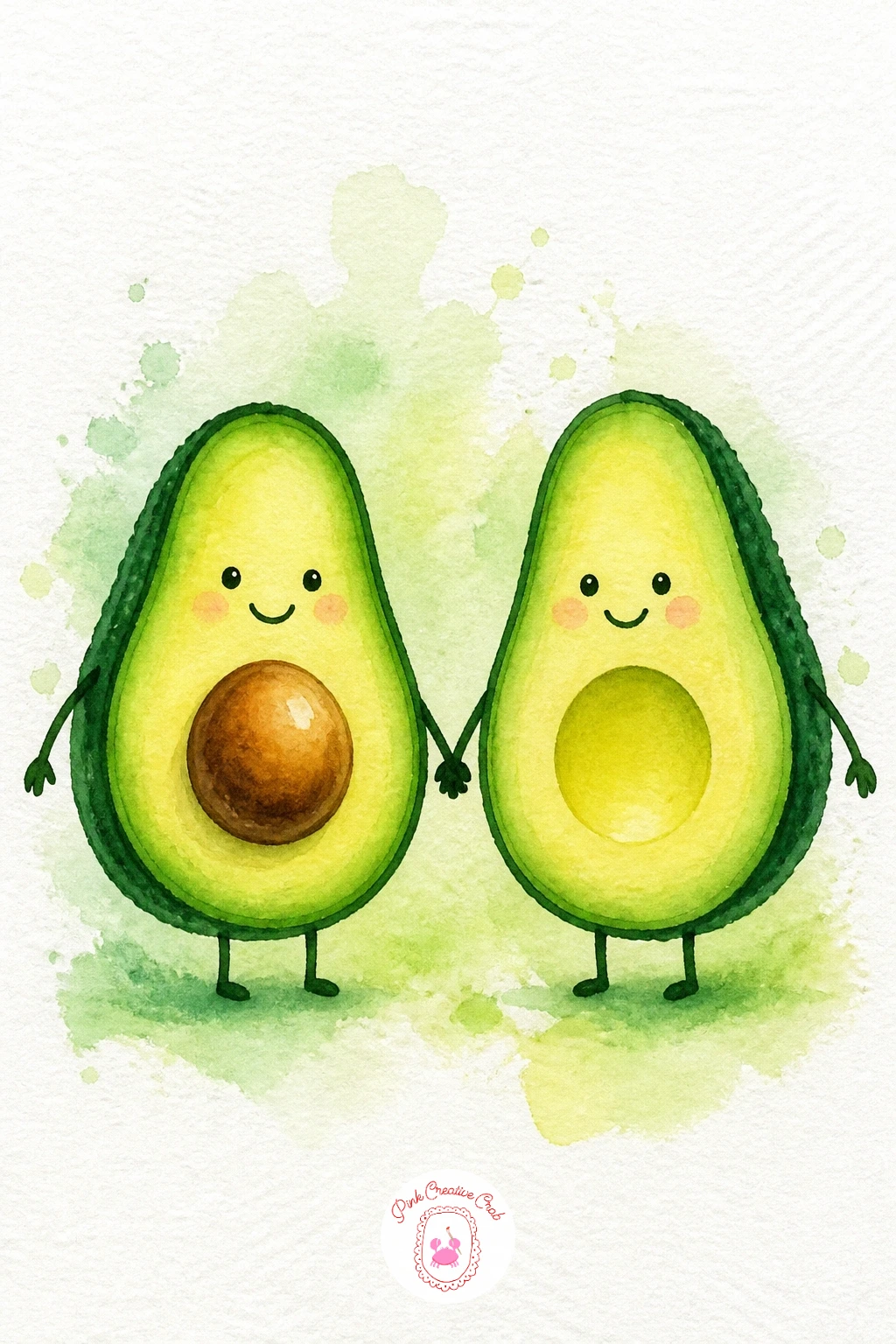 Avocado Couple Holding Hands — Give two avocado halves a little personality by painting them as a couple holding hands, which just means positioning them side