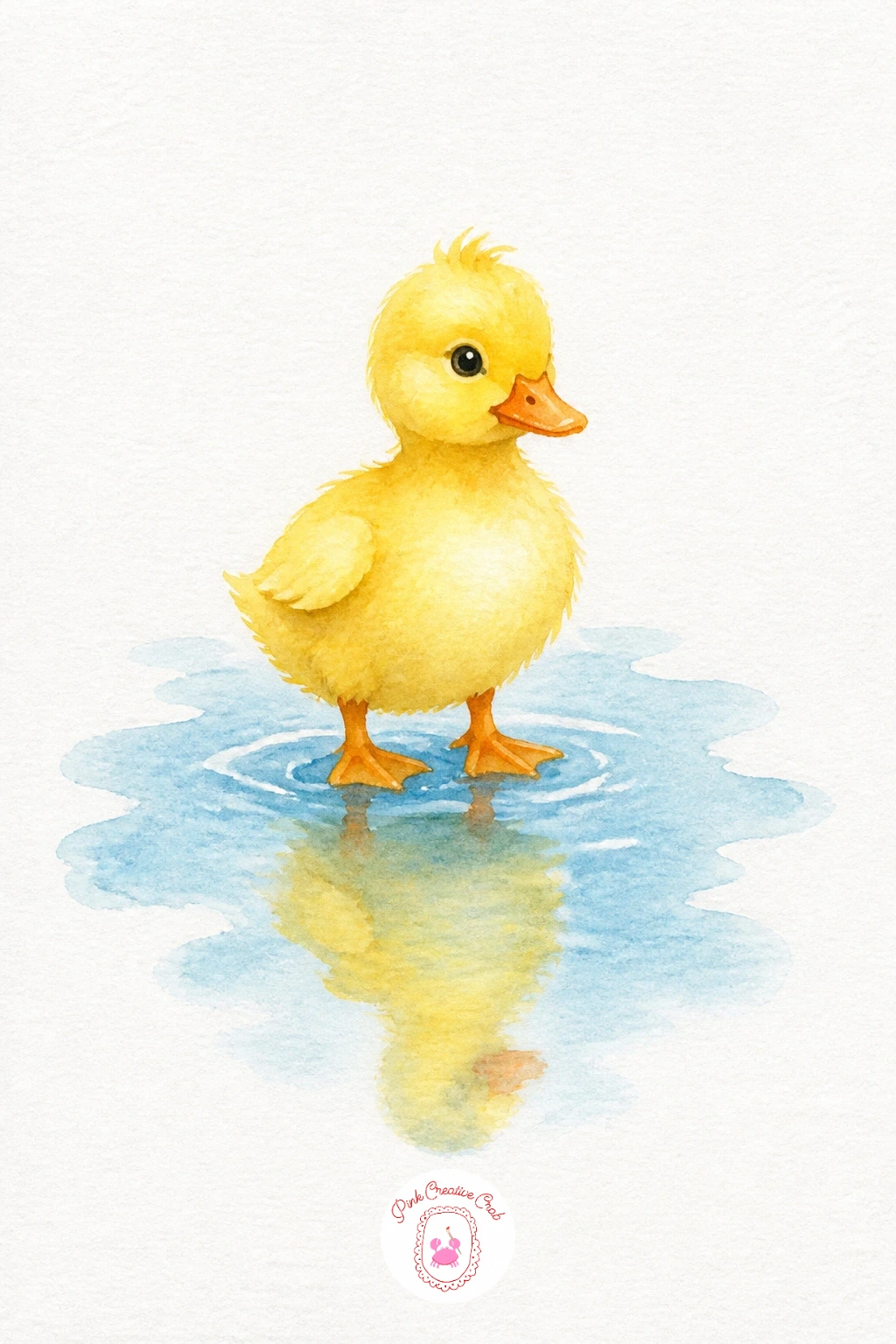 Duck in a Puddle — Ducks are an easy, rounded shape once you break them down: a plump oval body, a smaller round head, and a simple flat orange beak. Things to
