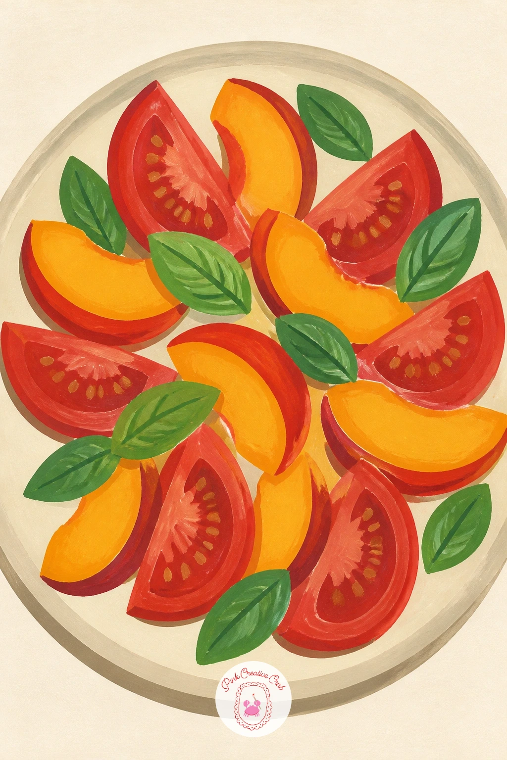 Tomato and Peach Salad — Pair unexpected colors in a tomato and peach salad, where the warm orange of the peach sits right beside tomato red for a composition