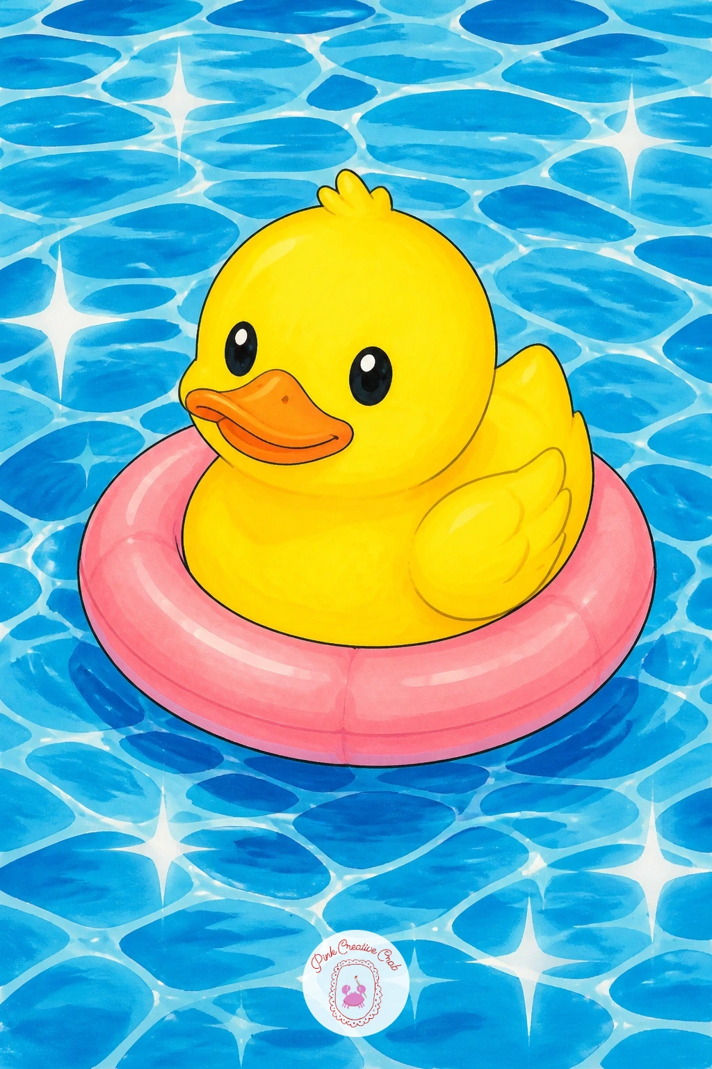 Duck At A Pool Party — Bring in water for a change of setting: a duck floating in a small round pool with a drink or inflatable nearby keeps the birthday theme