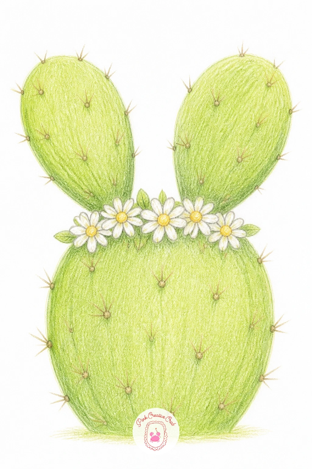 Bunny Ear Cactus With A Flower Crown — Give a plant a little costume with a bunny ear cactus with a flower crown, those two rounded paddle ears sitting side by