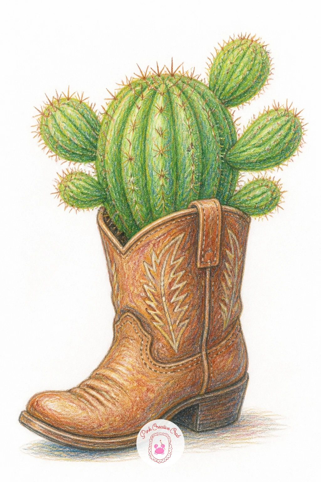 Cactus In A Cowboy Boot Planter — Pick a playful container next with a cactus in a cowboy boot planter, the plant poking cheerfully out the top of a worn