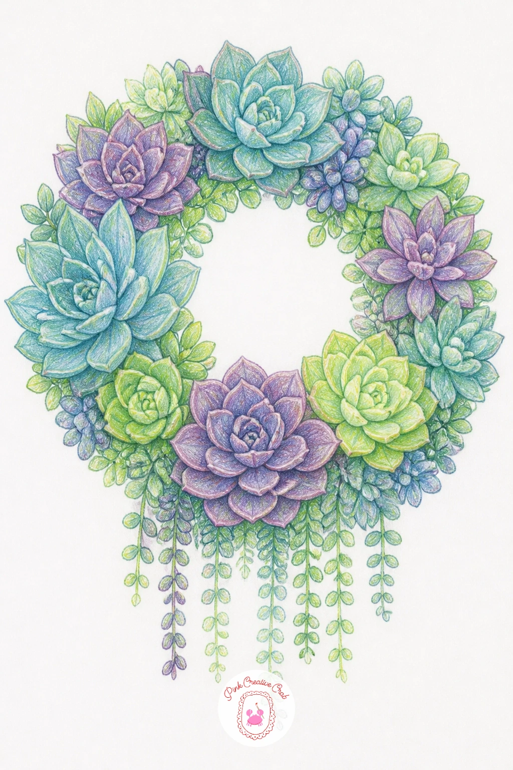 Succulent Wreath — Arrange a succulent wreath next, a full ring of different rosettes and trailing bits all tucked together as if ready to hang on a door.