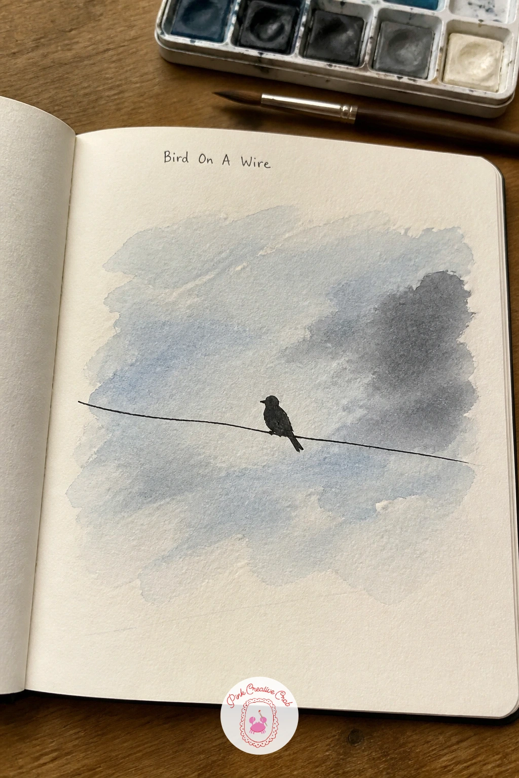 Bird On A Wire — A bird on a wire is a classic sketchbook subject precisely because it is so simple to build: one straight line across the page, one small