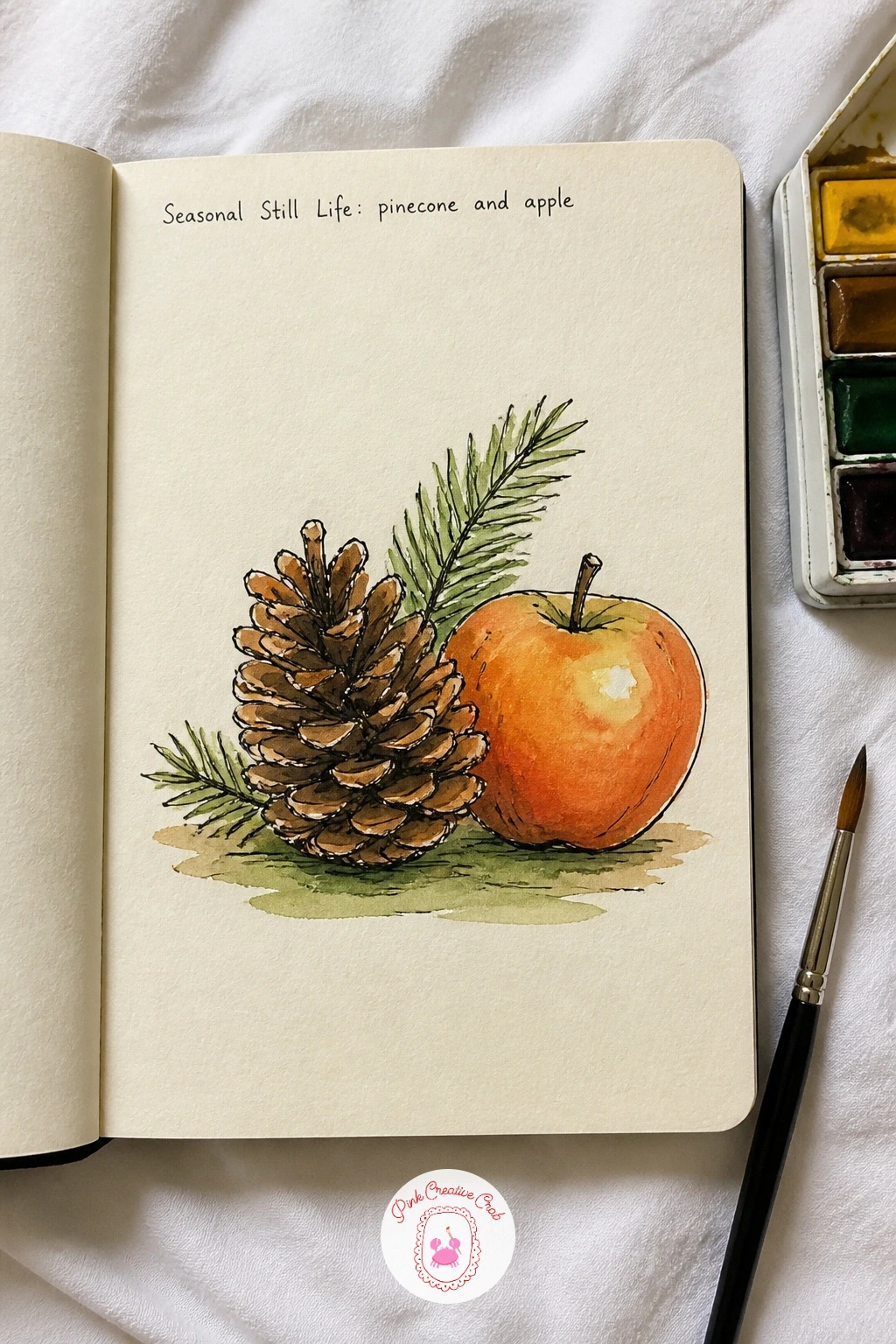 Seasonal Still Life — A seasonal still life keeps you drawing from life, gathering two or three items the current season offers, a pinecone and an apple, or a