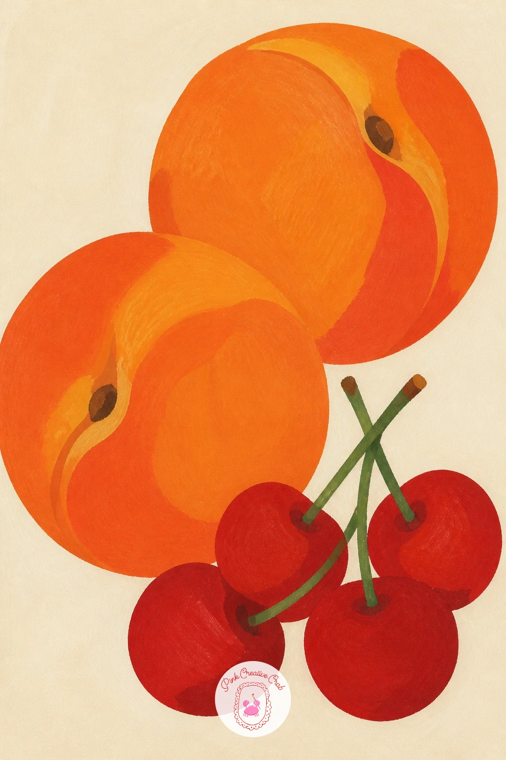 Peaches and Cherries in a Still Life — Pair peaches and cherries in a still life next, a good chance to practice two fruits that differ in scale. Peach drawing