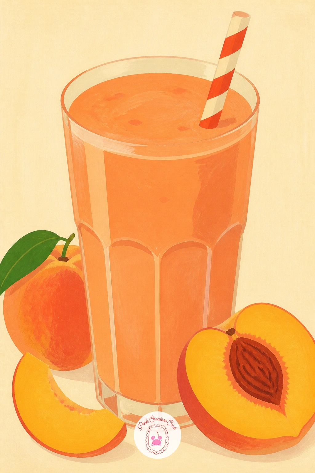Peach Smoothie — Keep things fresh with a peach smoothie, a simple glass shape filled with smooth flat color. Peach drawing