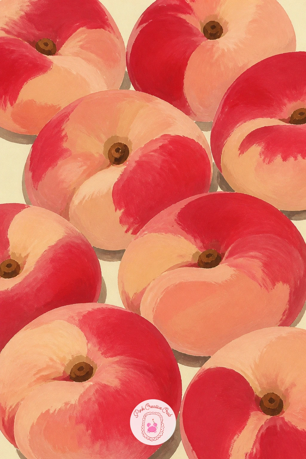 Flat Donut Peaches — Try something shape wise different with flat donut peaches, whose squashed silhouette makes a fun change from every round peach drawn so