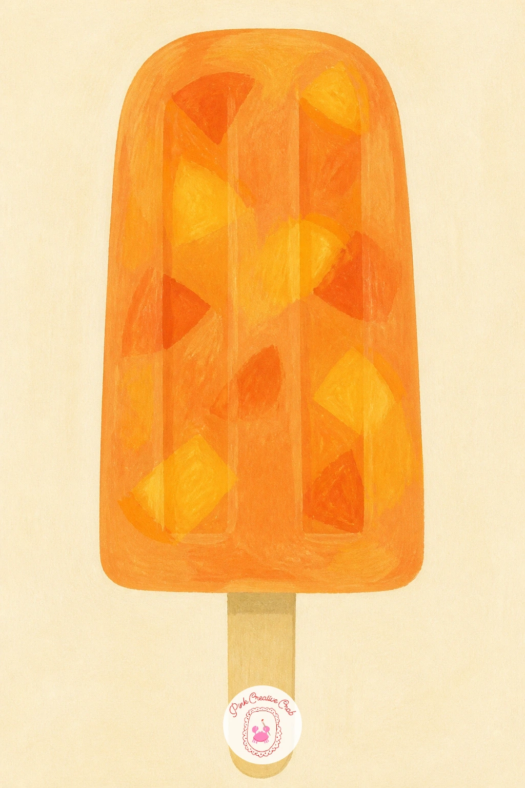 Peach Popsicle — Cool down again with a peach popsicle, a fun graphic shape that leans into the limited palette style this whole list favors. Peach drawing