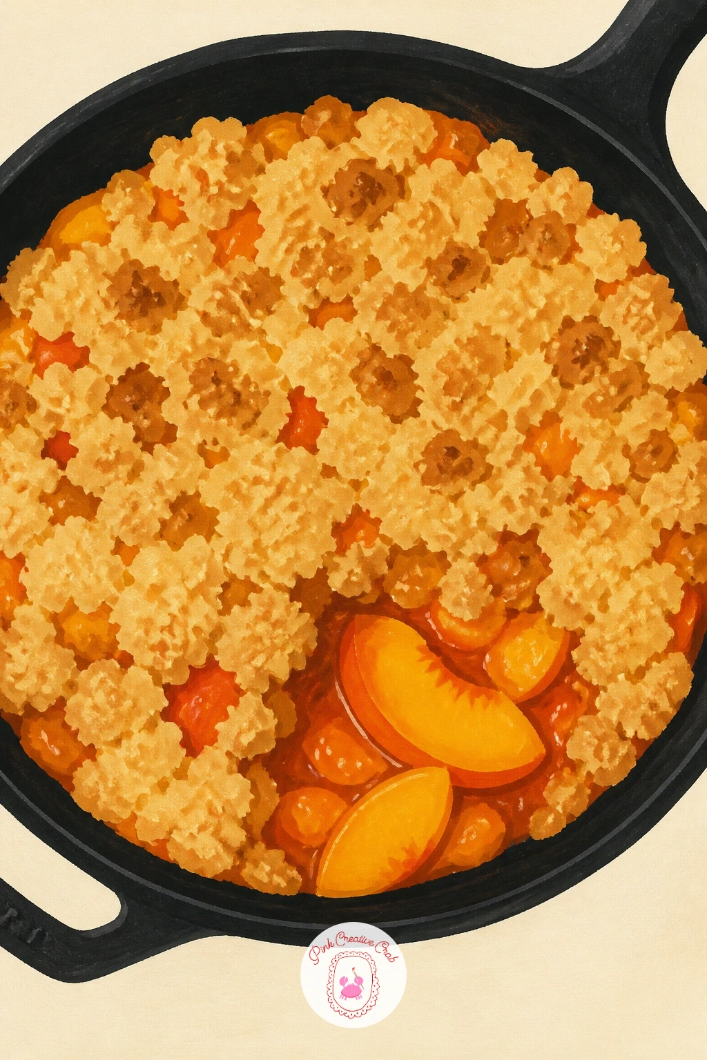 Peach Crumble in a Skillet — Bring the list back to a comforting bake with a peach crumble in a skillet, swapping the round baking dish seen earlier for a cast