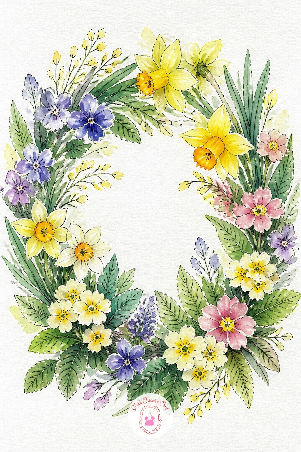 A Spring Wreath — Close out this collection with a spring wreath, a round arrangement that lets you bring together several of the flowers from earlier ideas