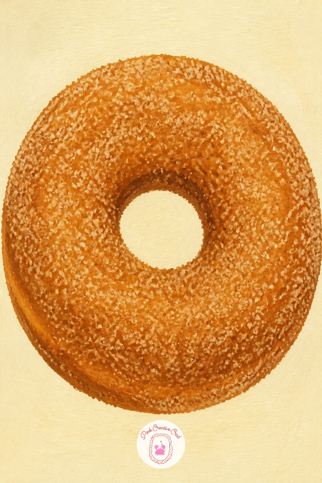 Cinnamon Sugar Donut — Slow down for a cinnamon sugar donut, plain and rustic next to all the glazed shapes around it, its whole charm sitting in the texture