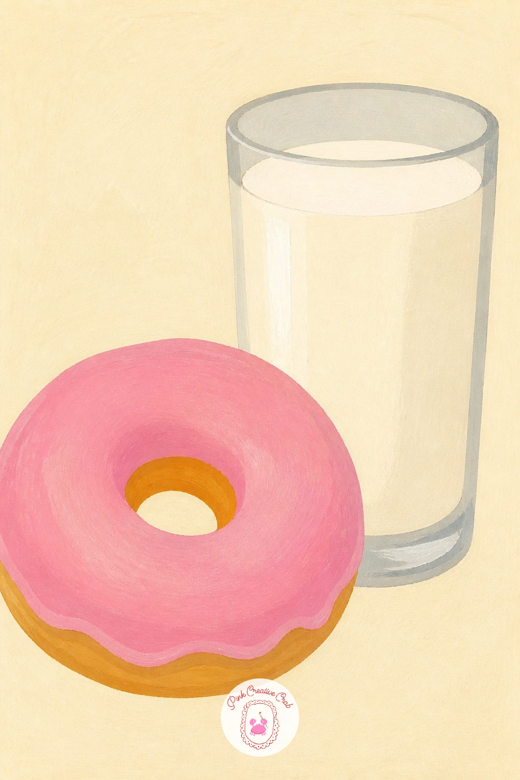 Donut With a Glass of Milk — Pair sweetness with something cool in a donut with a glass of milk, the two sitting side by side like an afternoon snack. Donut