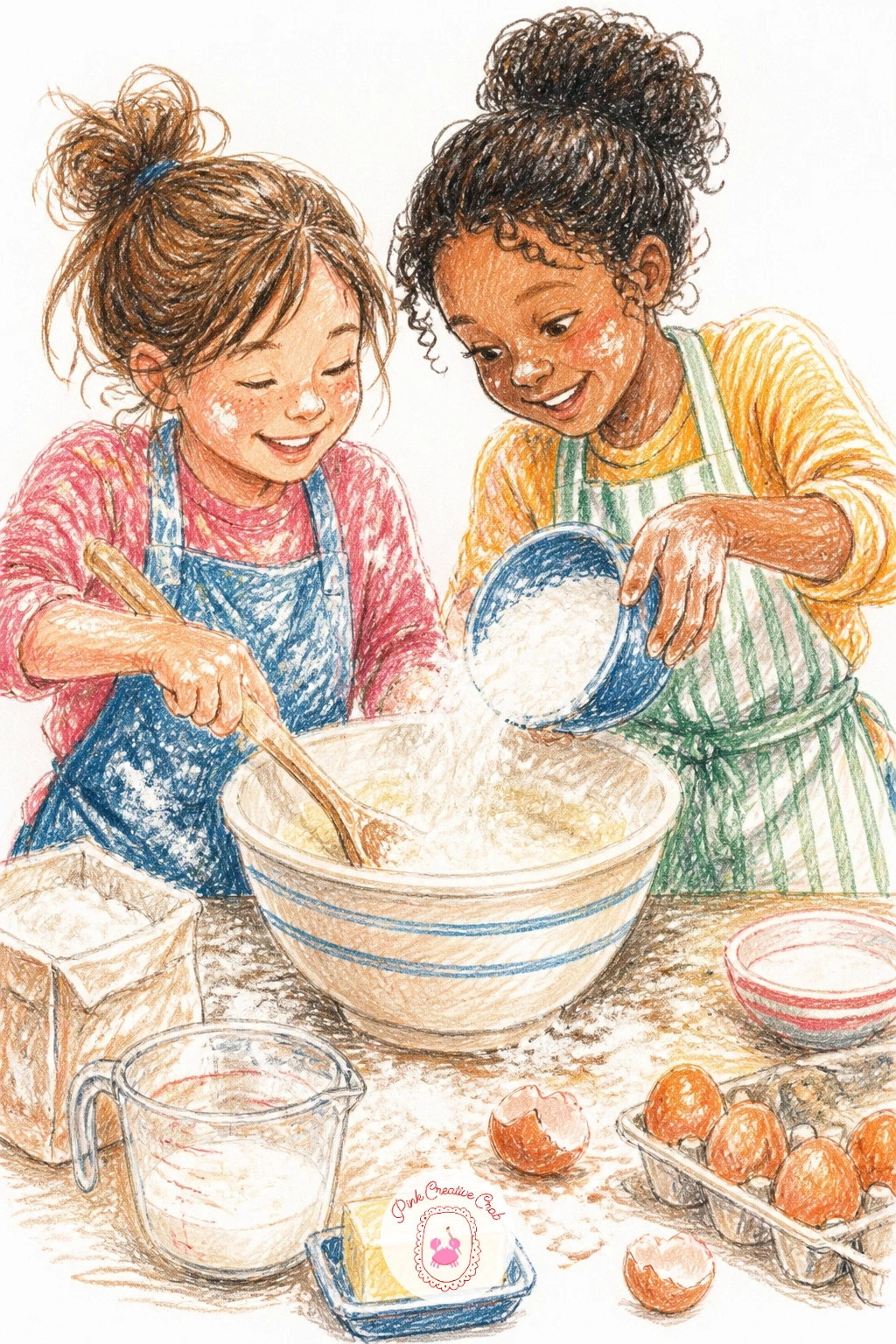 Baking a Cake With Flour Everywhere — Carrying that cozy indoor mood forward, baking a cake with flour everywhere means your eye source is a kitchen window or