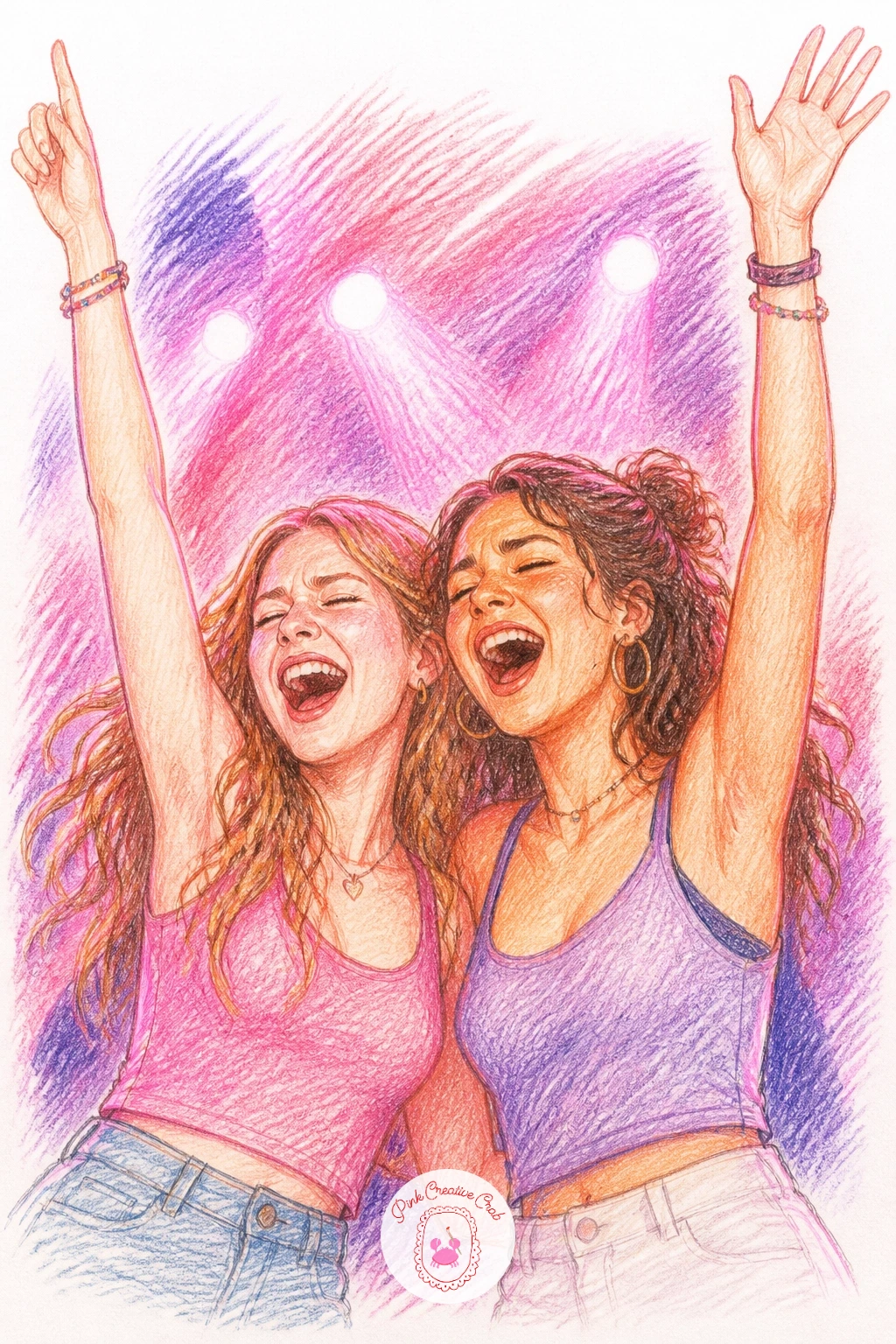 Singing at a Concert — Pull the pair close together for singing at a concert, where the light source is almost always coming from below and behind, from stage