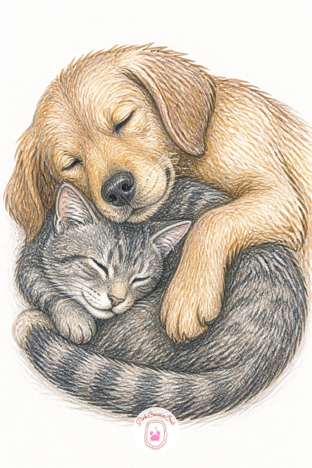 A Cat and a Dog Who Are Best Friends — Switch species for this one, since a cat and a dog who are best friends needs a fresh perspective trick: keep the eye