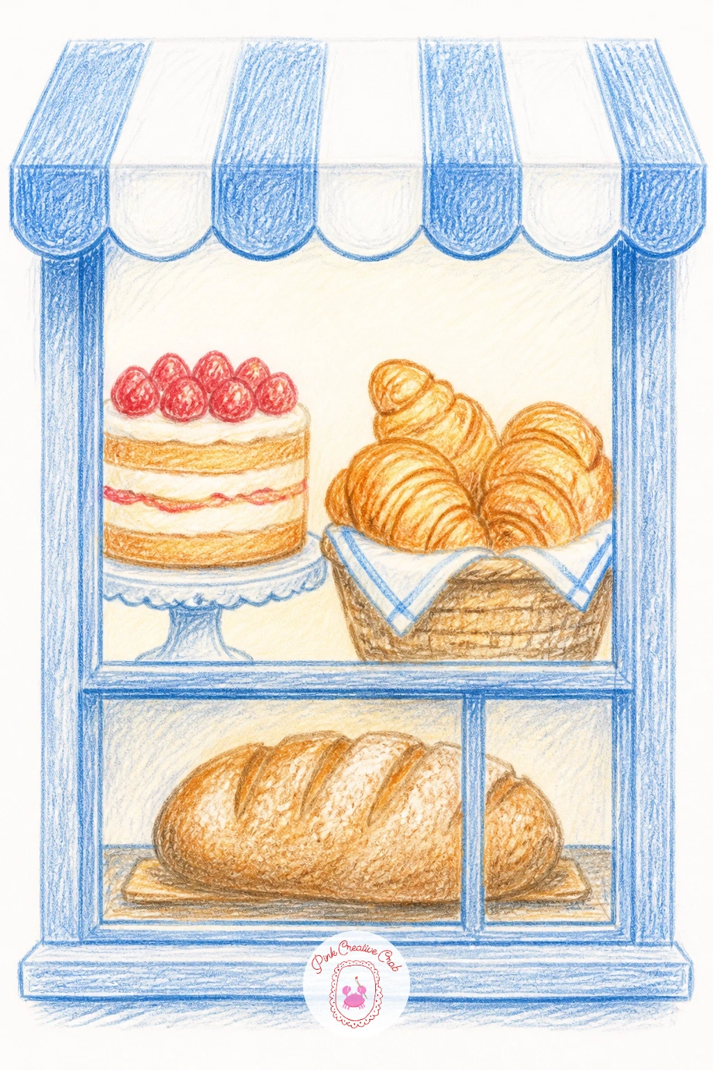 Bakery Window — A bakery window gives you a whole little world to fill with pastries, bread loaves and a soft glow, and if you want more baked goods after