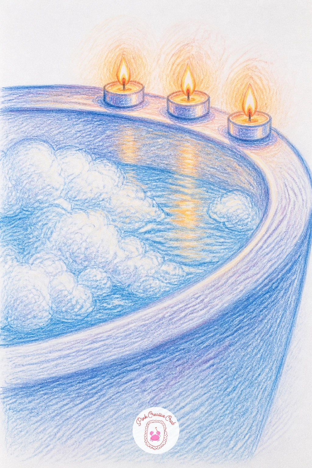 Bath with Candles — A bath with candles rewards a careful look at where light actually glows versus where it just reflects, so place two or three candles