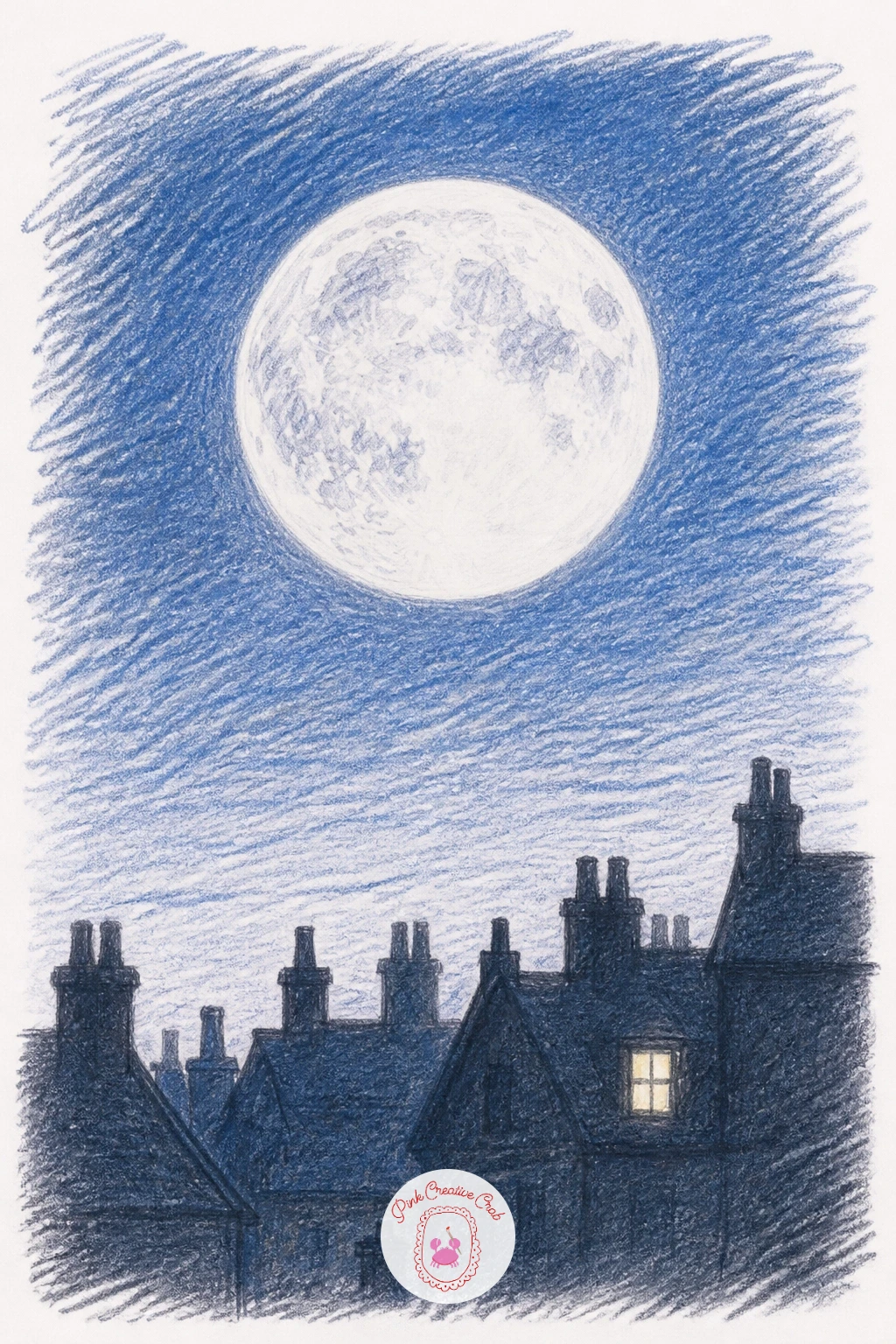 Full Moon over Rooftops — A full moon over rooftops is a strong note to end the month on, built almost entirely around one bright circle against a dark sky, so