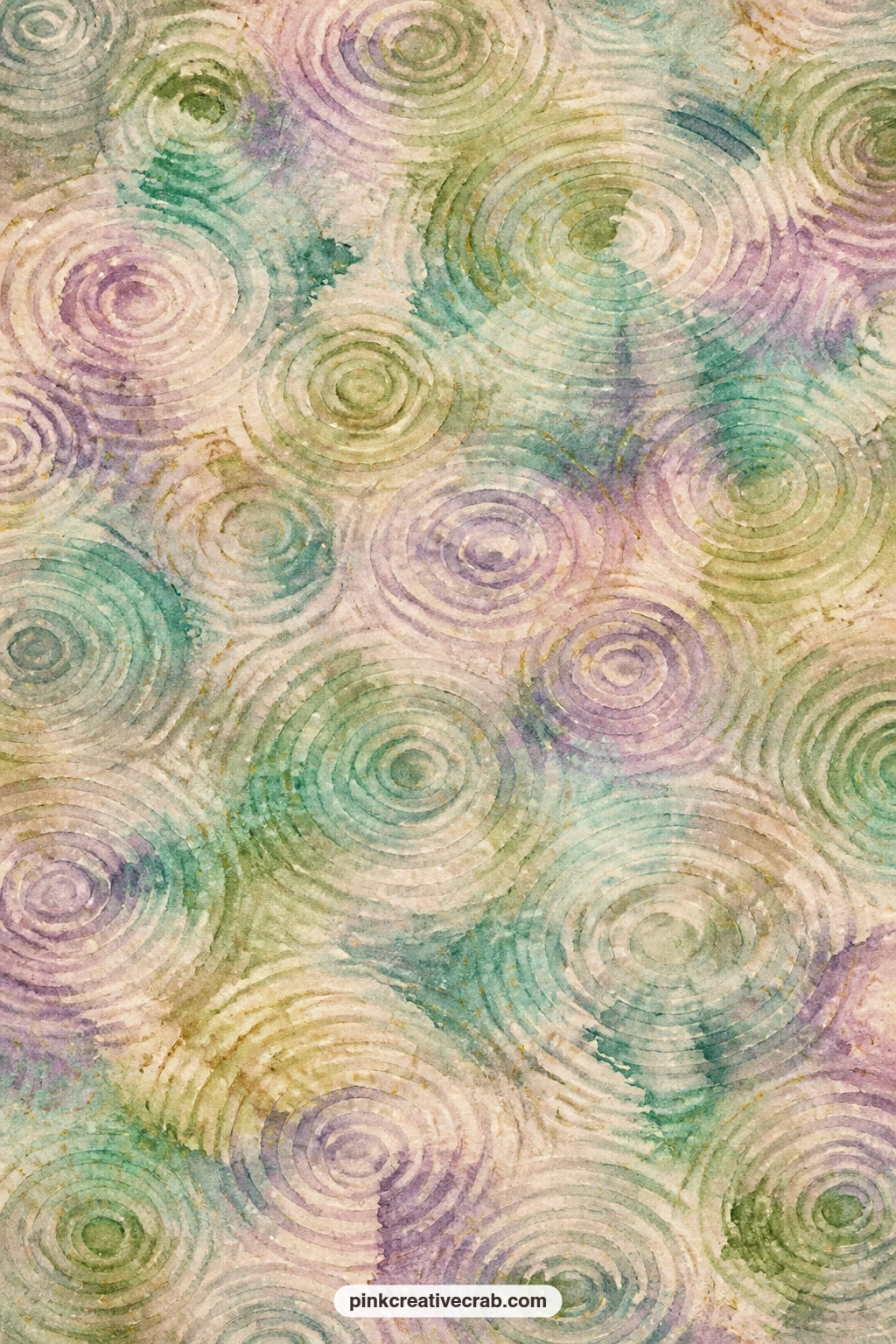 Water Ripple Background Paper printable page — Soft concentric ripples spread edge to edge in faded lilac and pale teal, standing in for the surface of a pond.