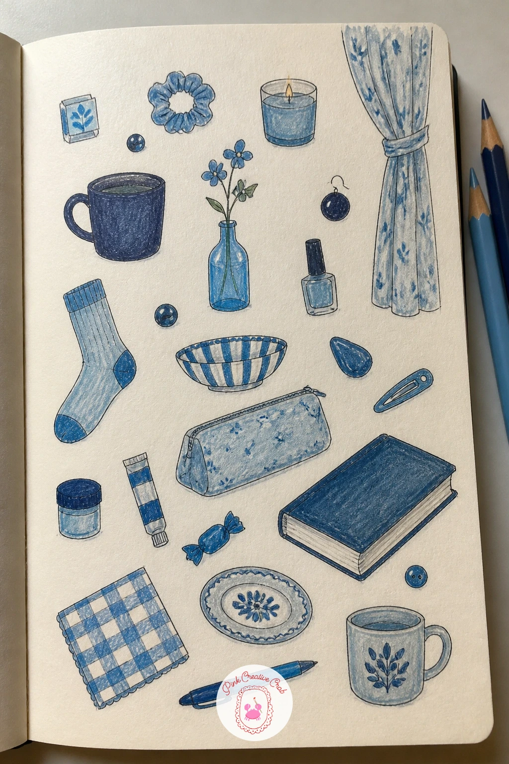 Everything Blue In One Room — Start the hunt for blue by walking through one room with your sketchbook open and a pencil behind your ear. How to fill your