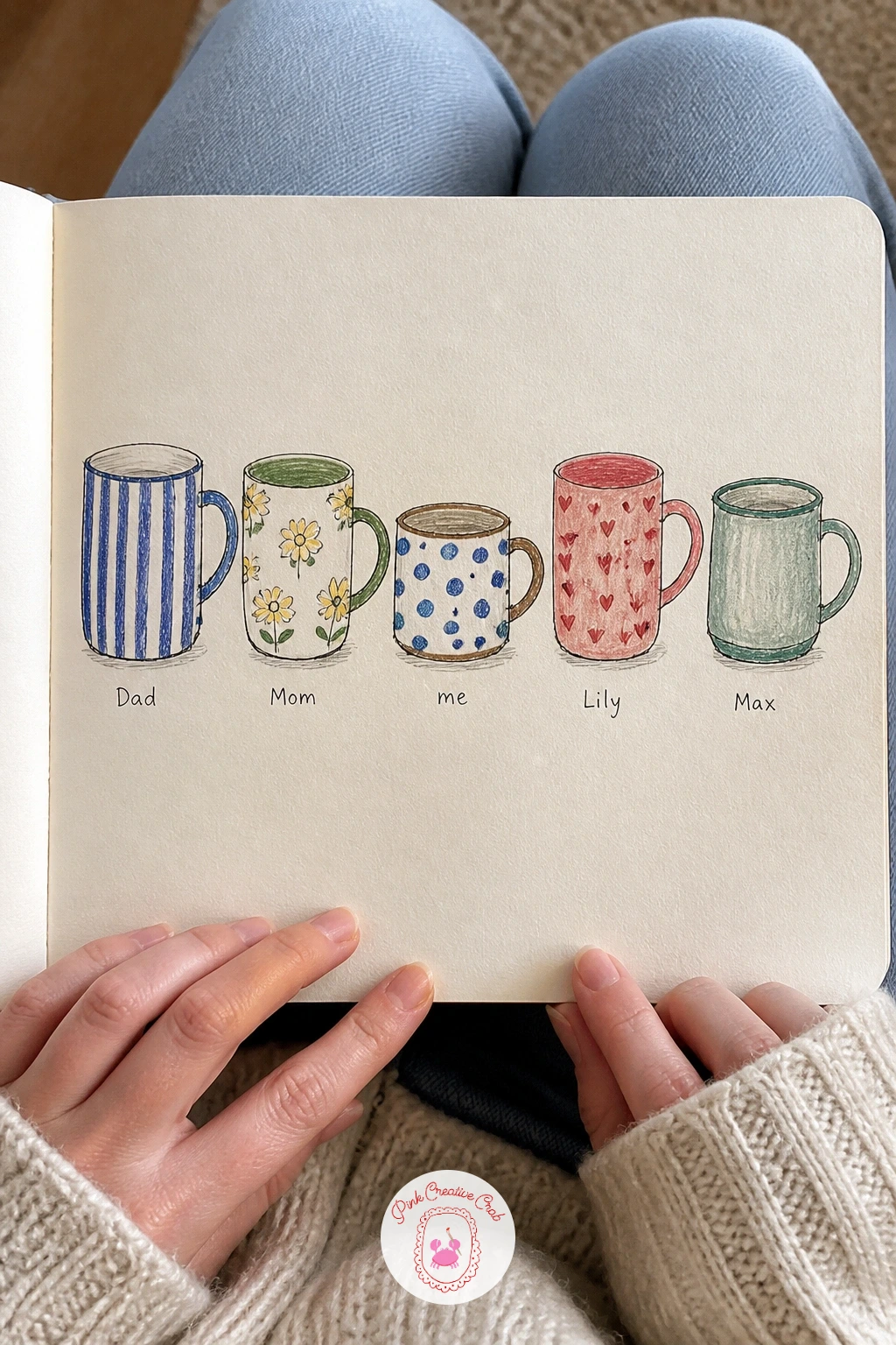 Family's Mugs Side By Side — Gather every mug from the cupboard onto the counter, or just draw them from memory if everyone has a favorite. How to fill your