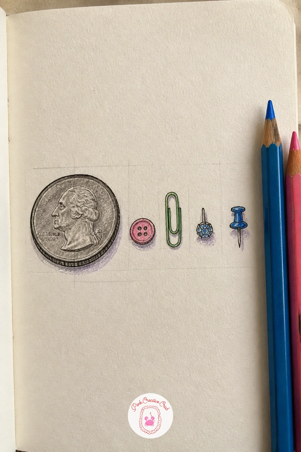 Things Smaller Than A Coin — Empty a junk drawer or a jewelry box and look for anything that would fit on a coin. How to fill your sketchbook