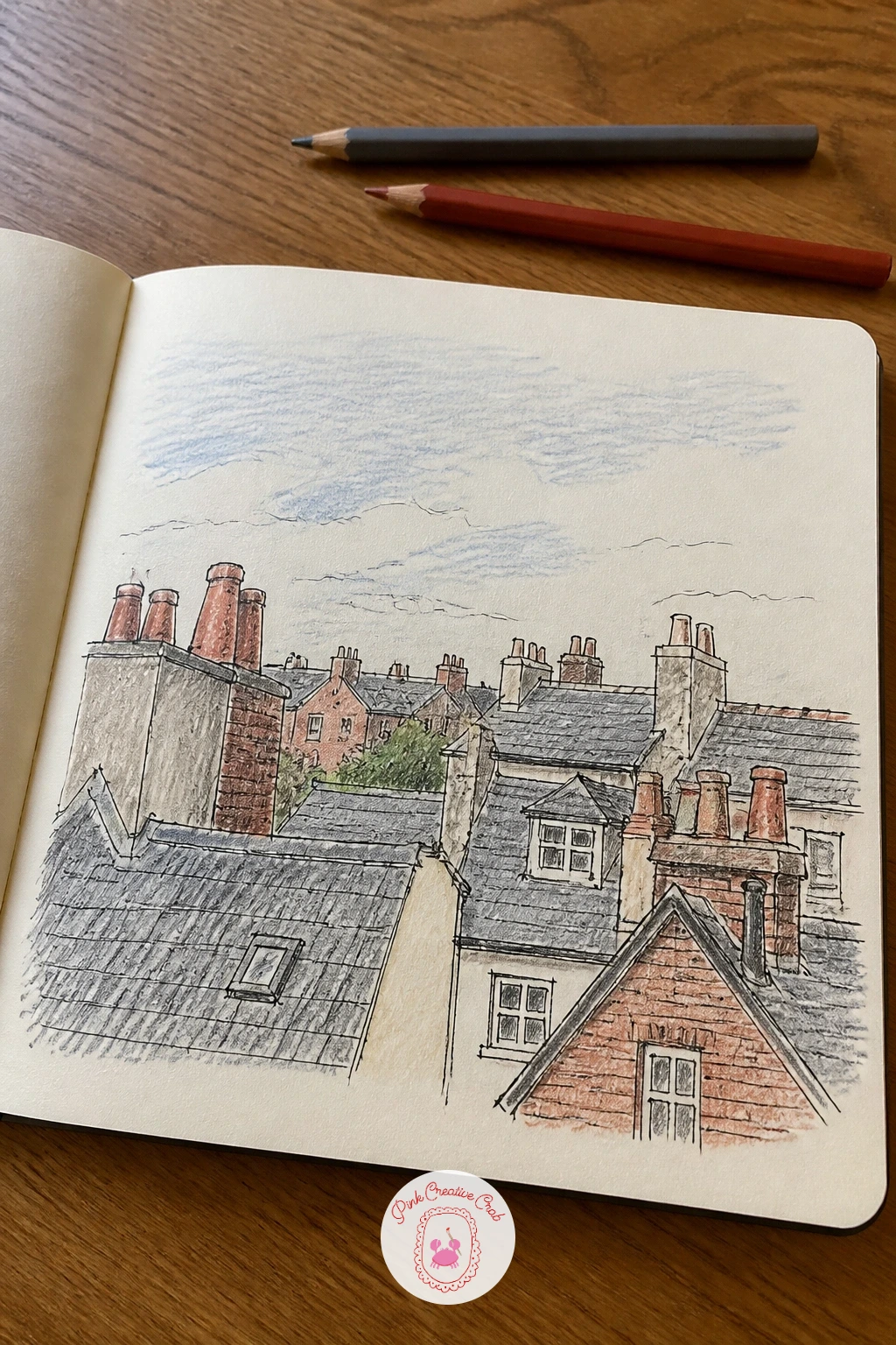 Rooftops From Your Window — Stand at the window that gets the most interesting view and look up rather than straight ahead. How to fill your sketchbook