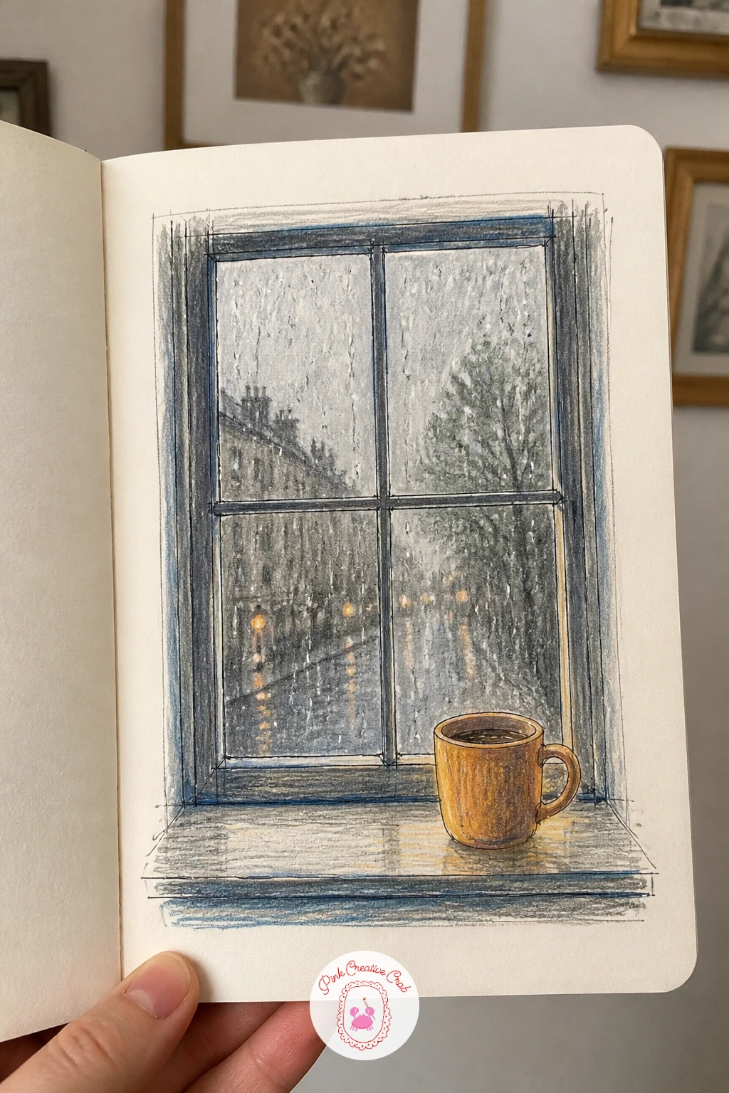 A Rainy Day From Inside — Sit by a window on a wet afternoon and look at how the rain changes the view rather than drawing the room itself. How to fill your