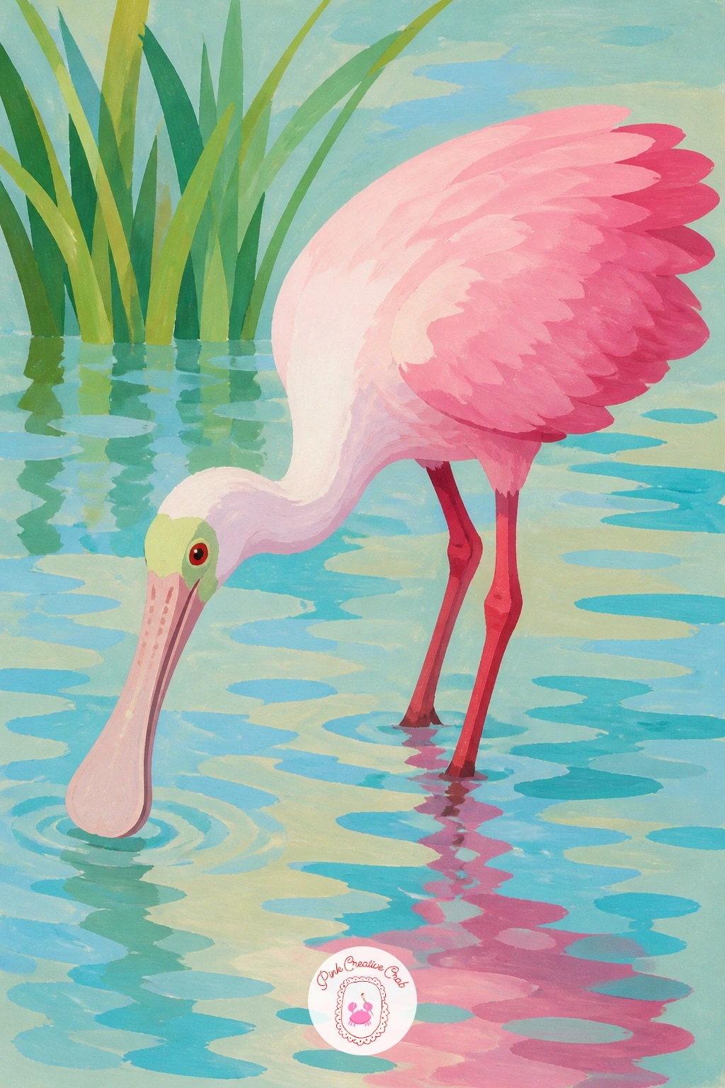Roseate Spoonbill Feeding in Shallow Water — That spoon-shaped bill swinging side to side while feeding is worth getting right, since it is this bird's most
