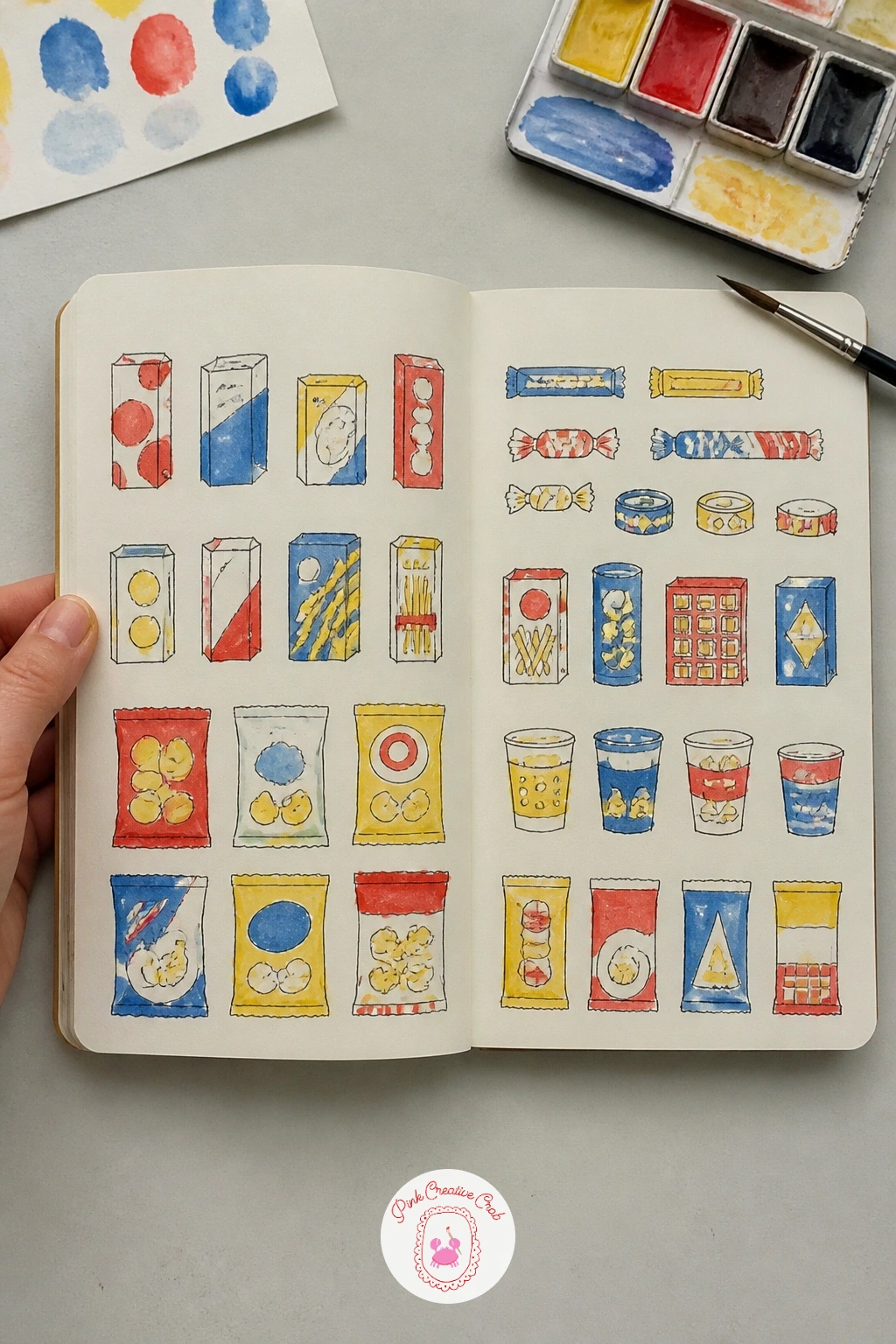 Cupboard Snacks — Snack packaging is some of the most satisfying stuff to draw because the shapes are already graphic: boxes, bags with a crinkled top, the
