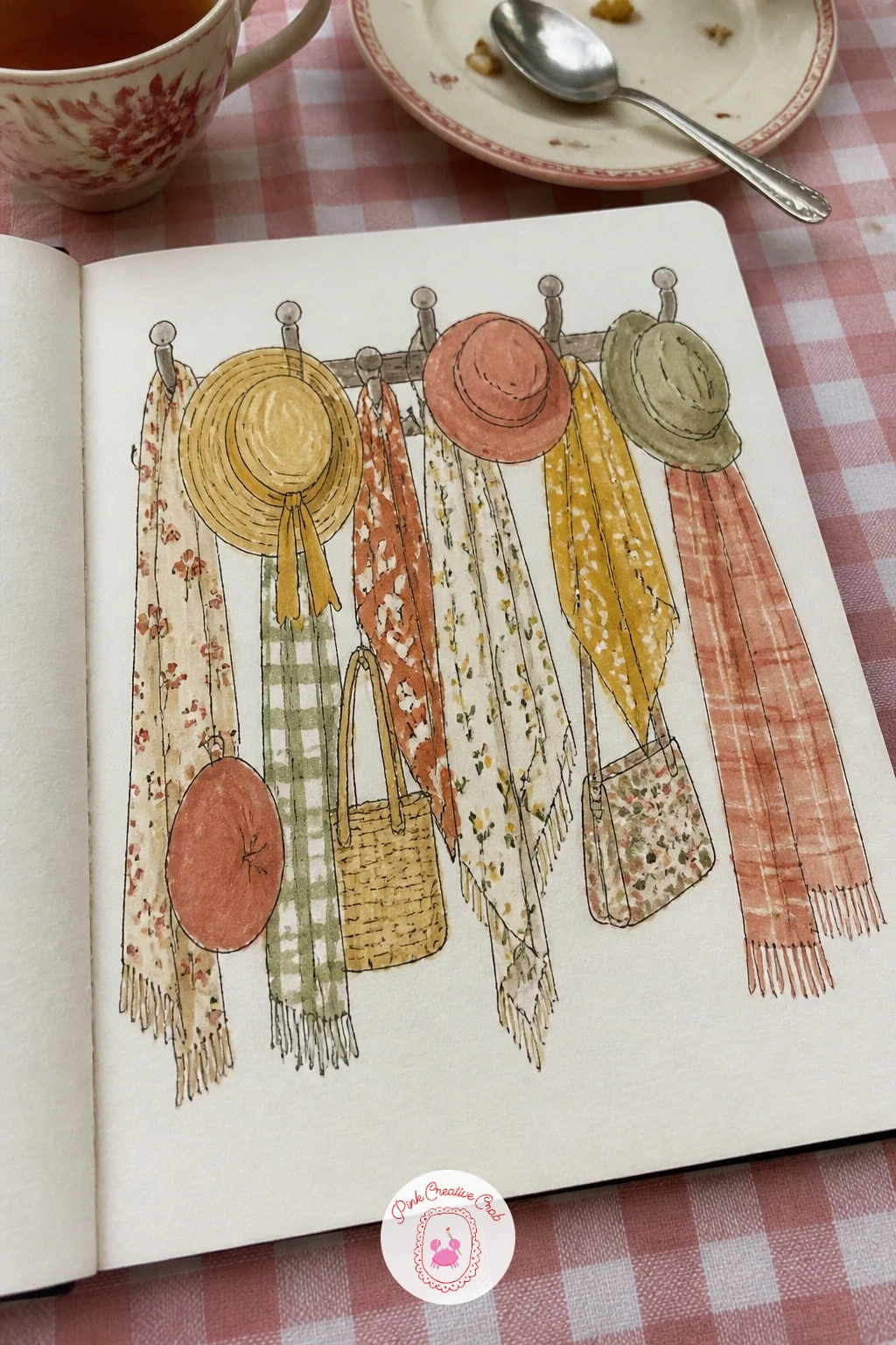 Hats and Scarves on the Coat Rack — A coat rack gives you a ready made eye level problem worth noticing: the hooks are usually above your eye line, which means