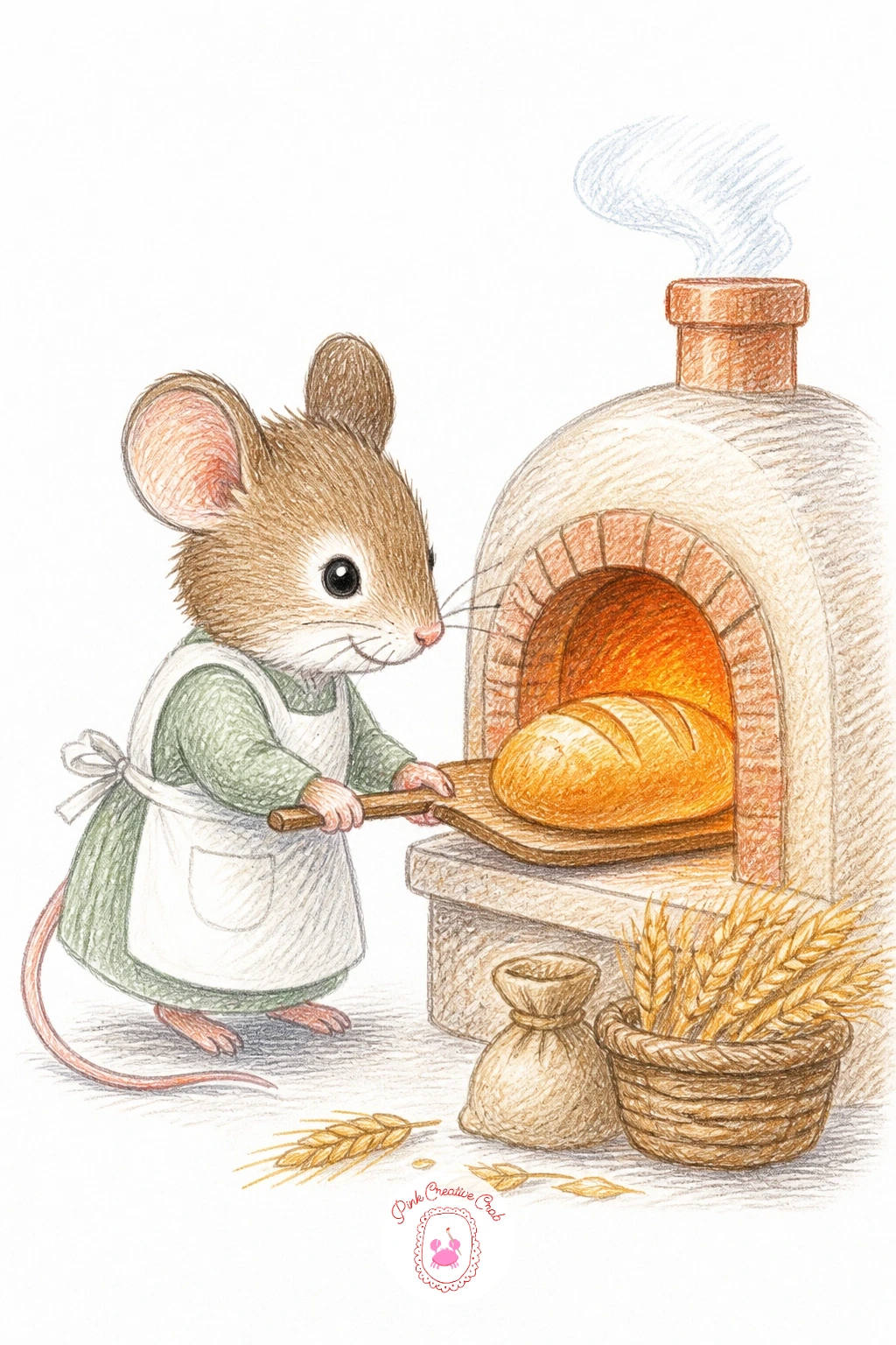 Mouse Baking Bread in a Tiny Oven — Warm things up with a mouse baking bread in a tiny oven, which works well as a cutaway scene showing the inside of a small