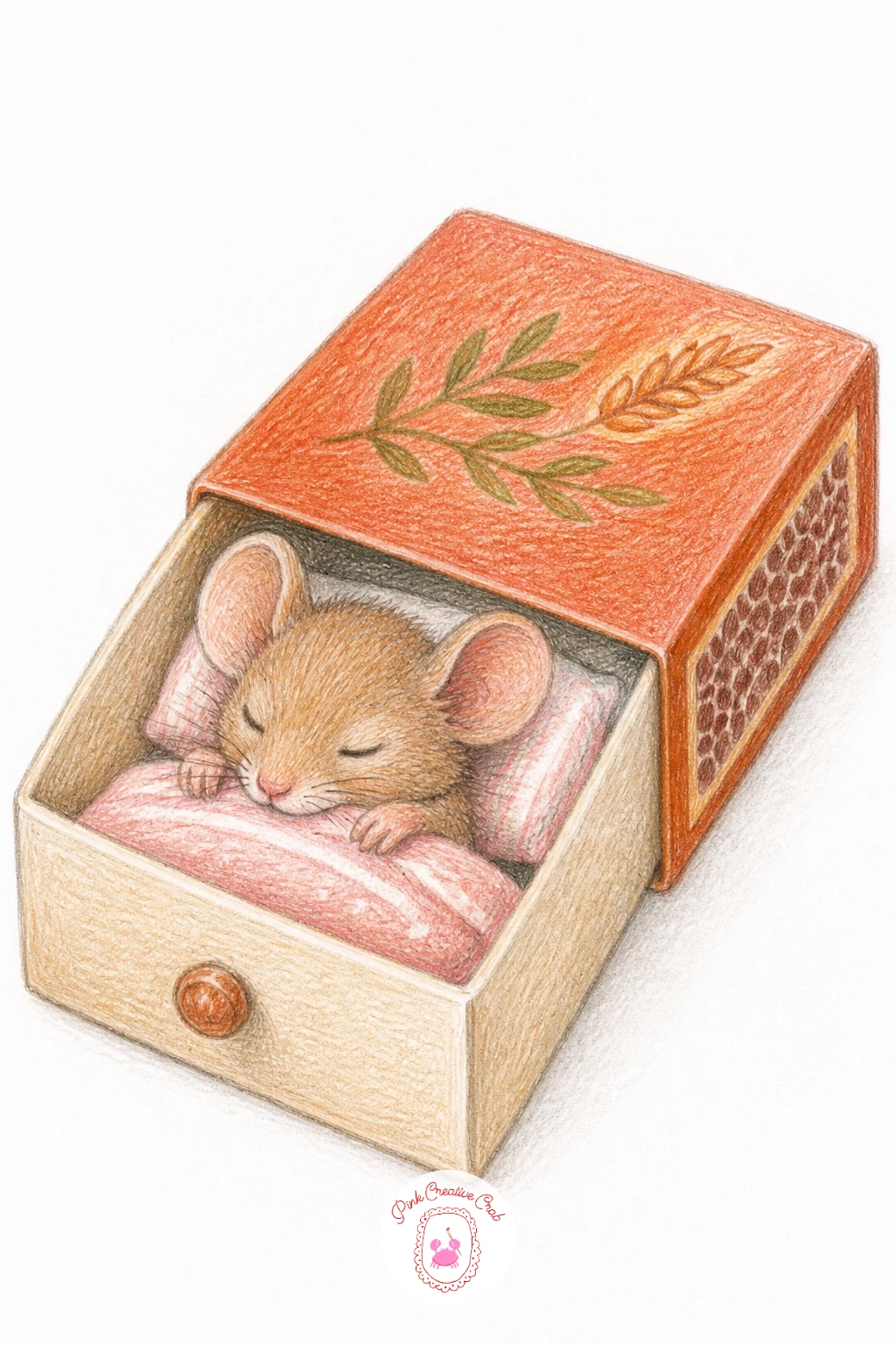 Mouse Tucked Into a Matchbox Bed — Return to something cozy with a mouse tucked into a matchbox bed, a tidy little composition built from one simple rectangle.