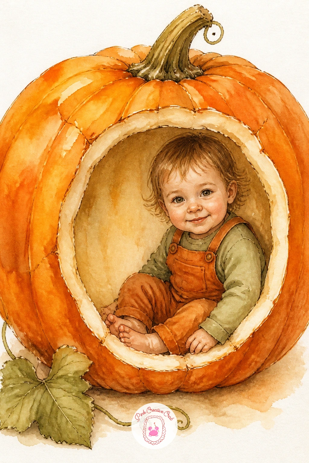 28 Pumpkin Watercolor Ideas of Pumpkin Patches, Porch Steps and Harvest Tables