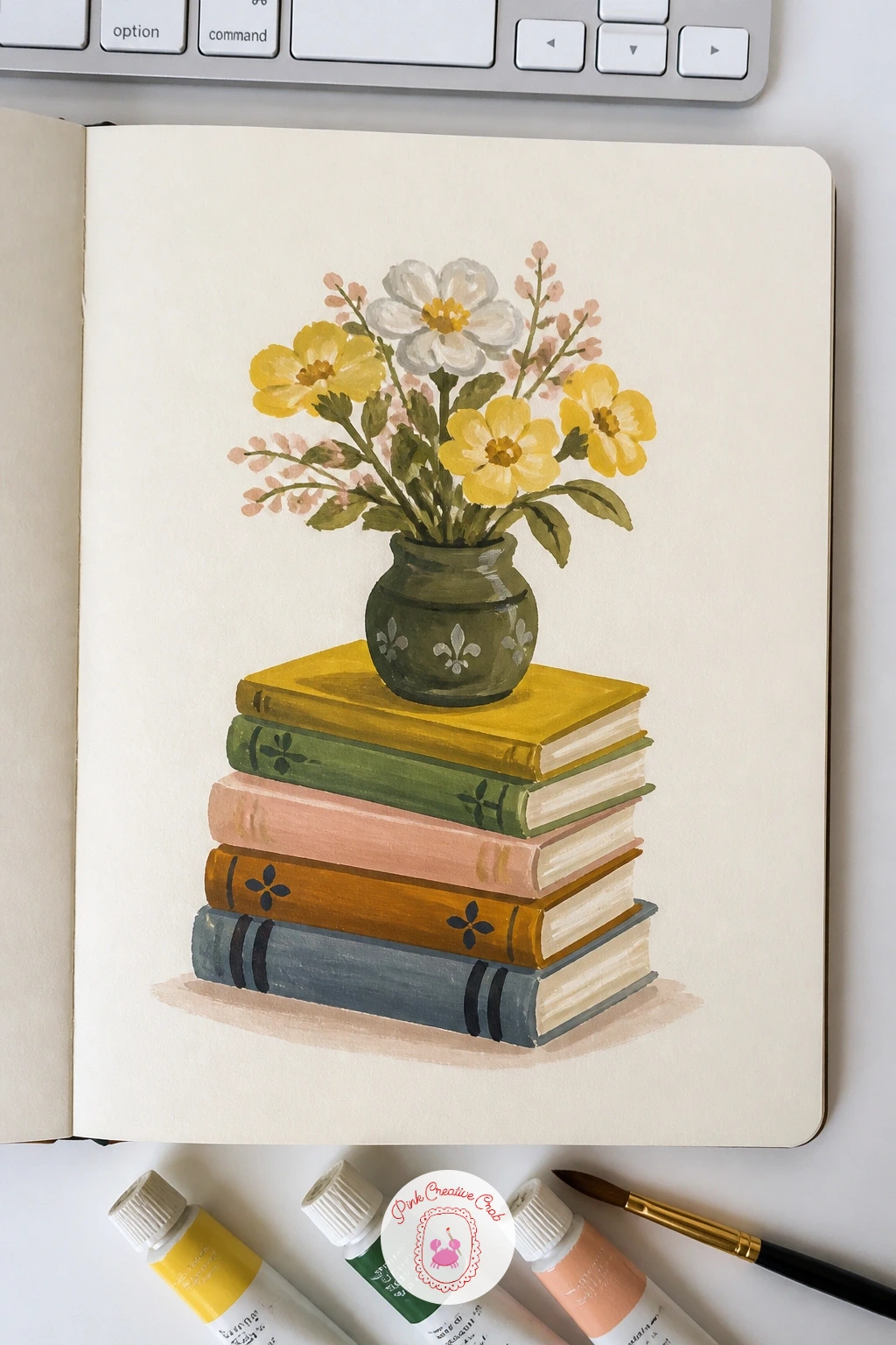 Still Life Of A Vase And Books — Build a proper little still life next: a vase and a stack of books, the kind of page that teaches you to look at shapes rather