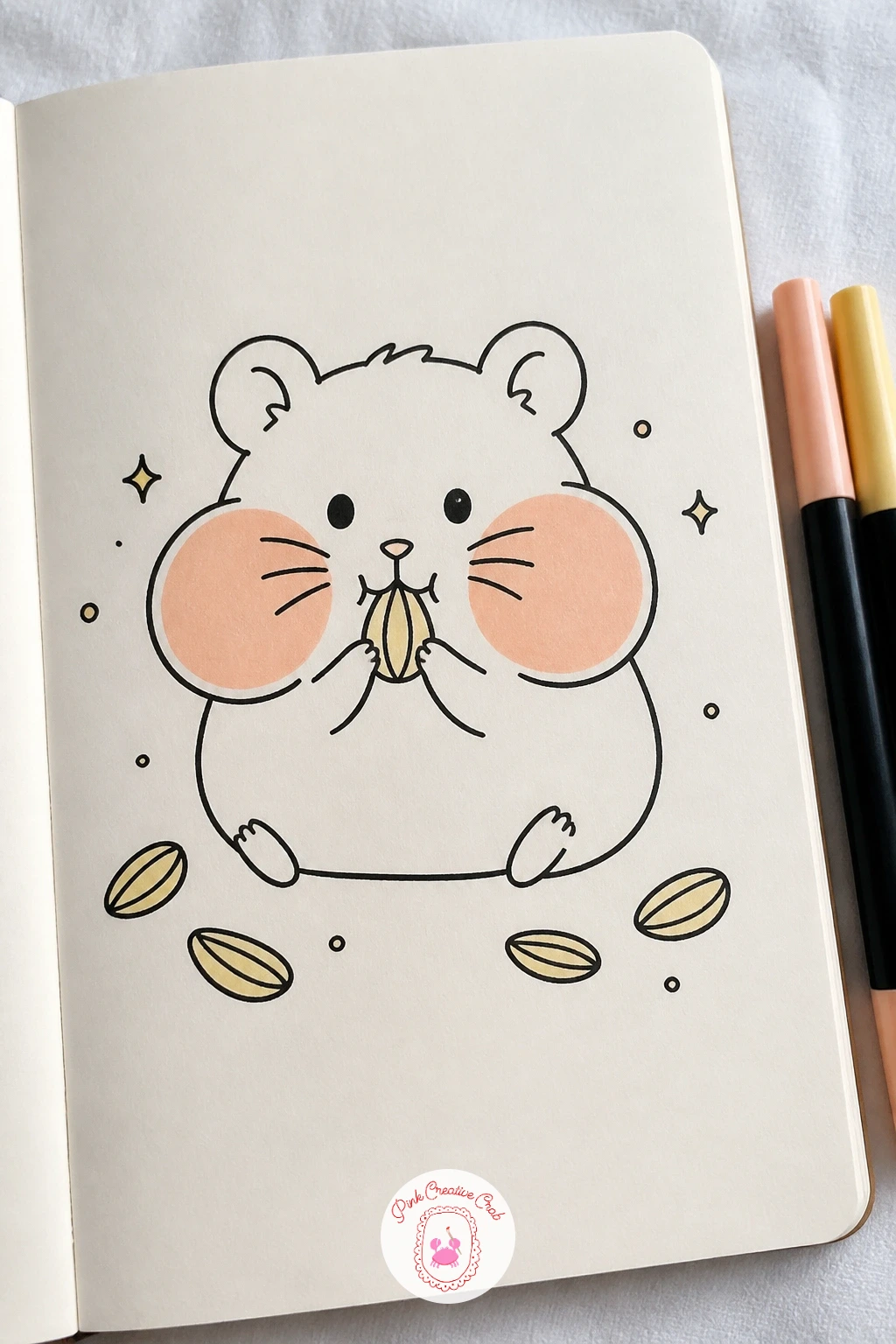 Hamster Stuffing Cheeks With Seeds — Start with the cheeks, because that is the whole joke of this doodle. Hamster doodle
