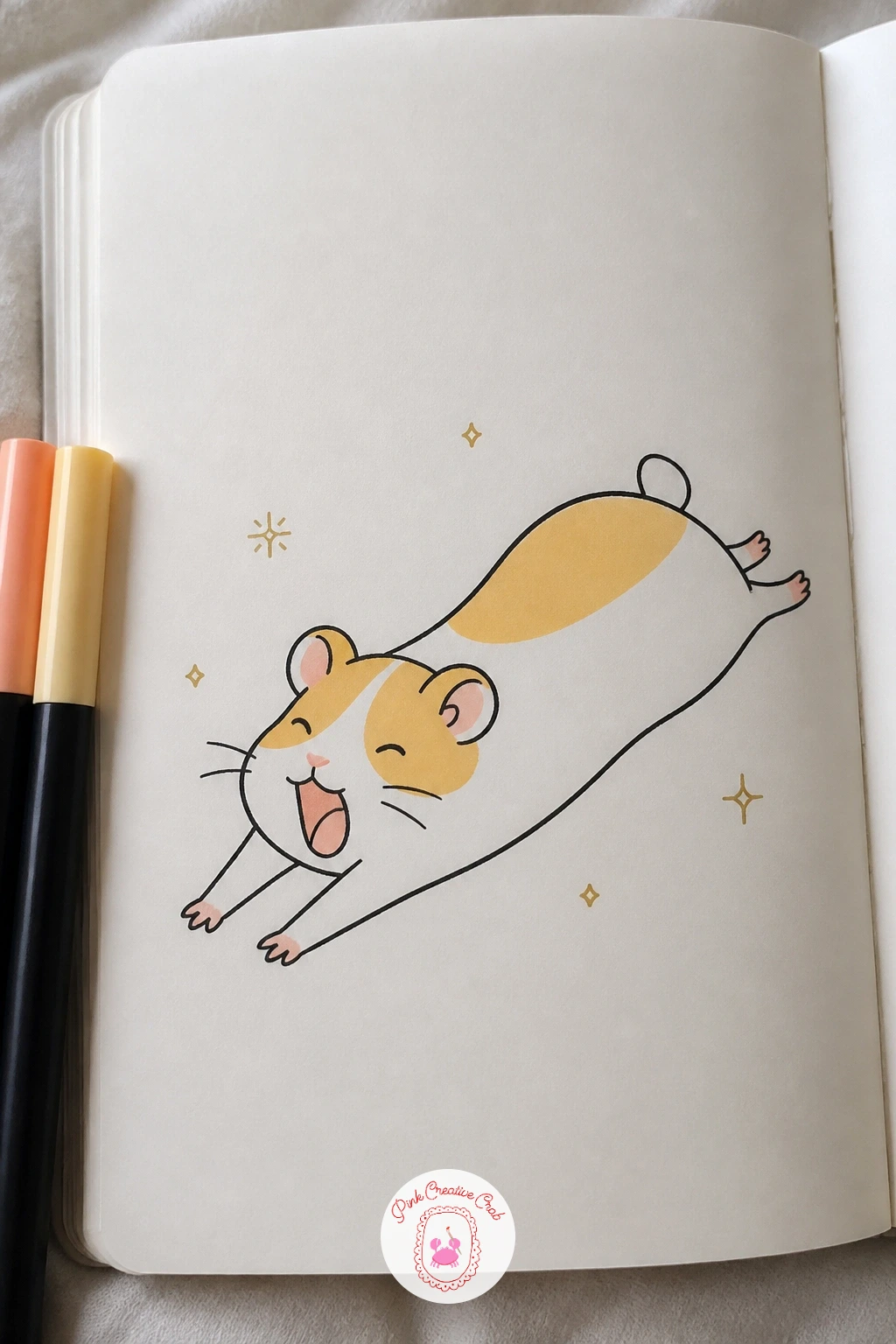 Hamster Stretching After a Nap — Think about where the light falls before shading this one, since a stretch pose is really about showing the body lengthened
