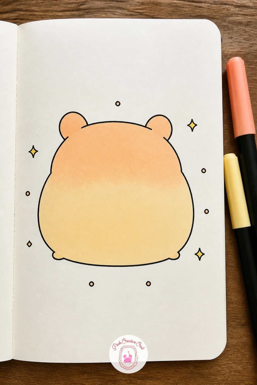 Hamster Loaf Seen From Behind — Draw this one from directly behind rather than from the side, since the whole appeal of a hamster loaf is the smooth rounded