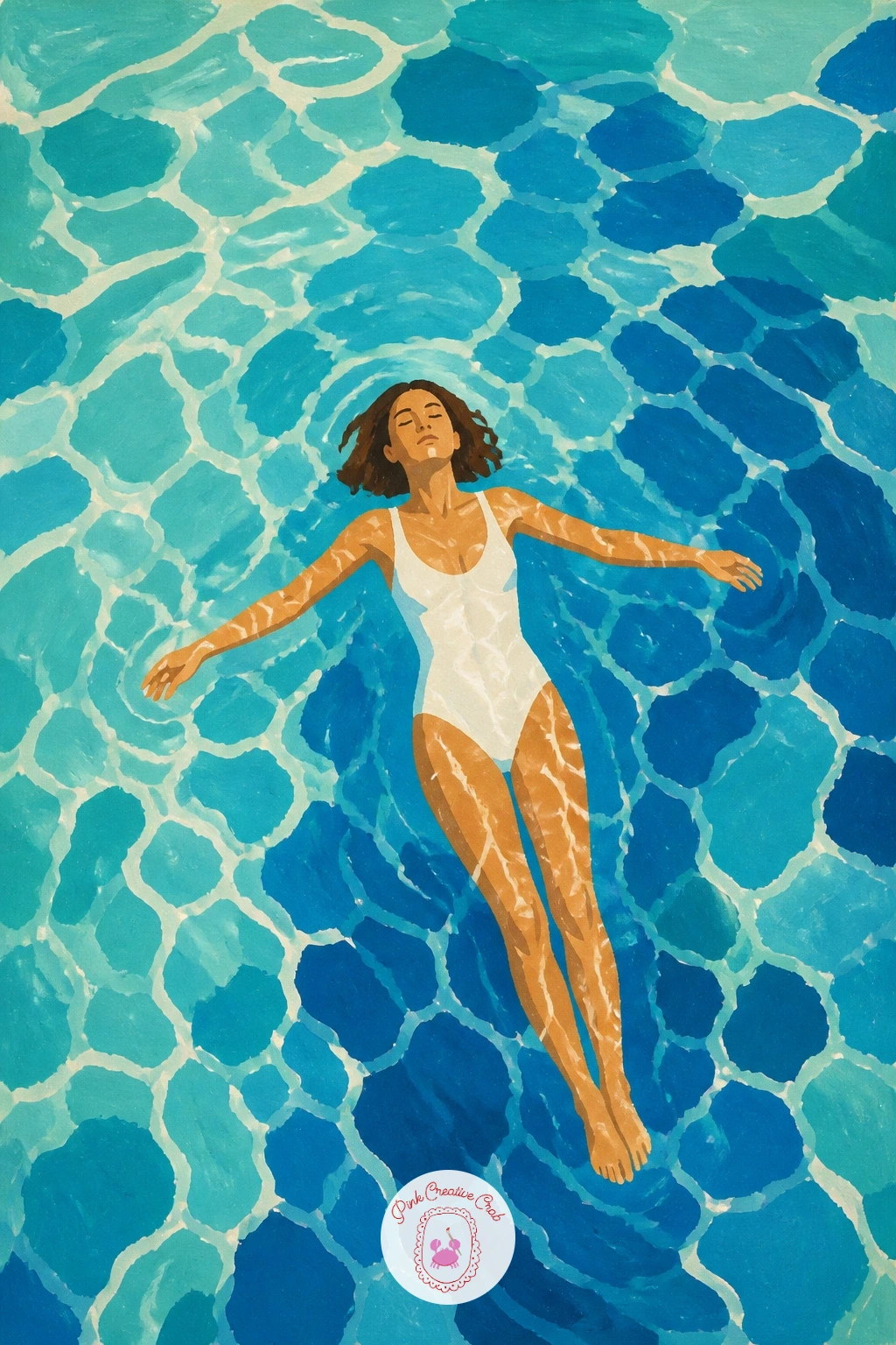 Swimmer Floating In Crystal Water From Above — A swimmer floating in crystal clear water seen from above closes this collection with an unusual bird's eye